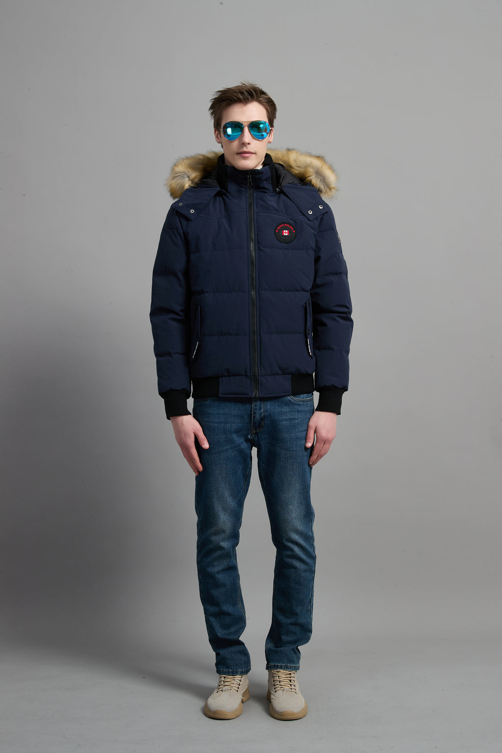 John Men Winter Down Jacket  Extreme Cold Protection Navy