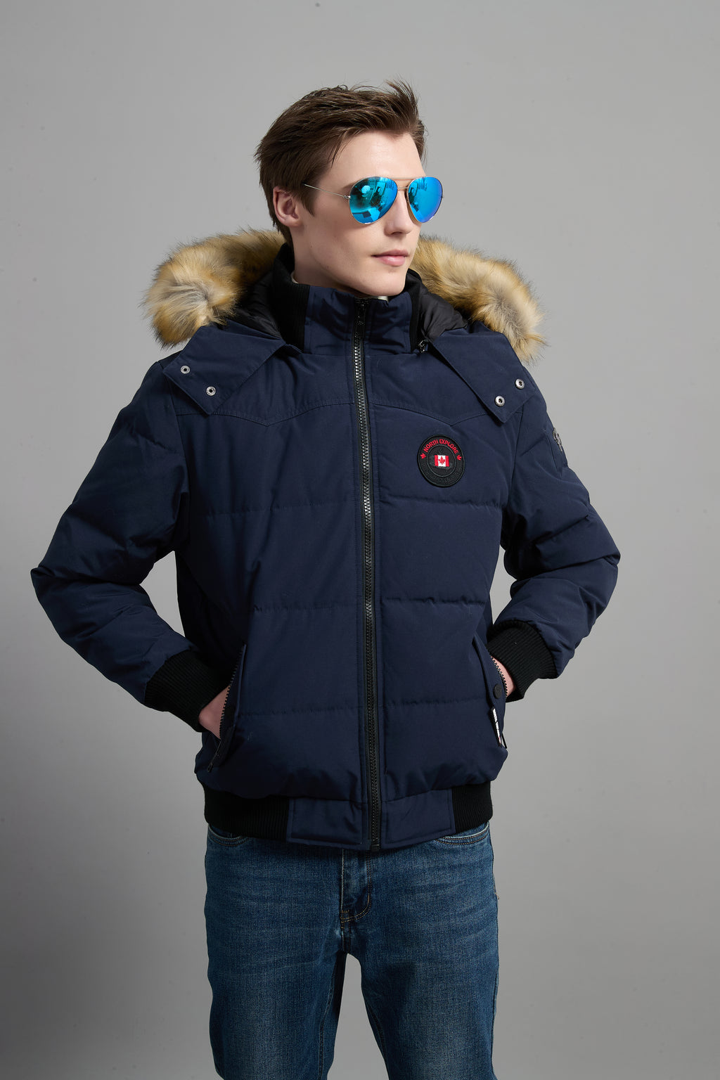 John Men Winter Down Jacket  Extreme Cold Protection Navy