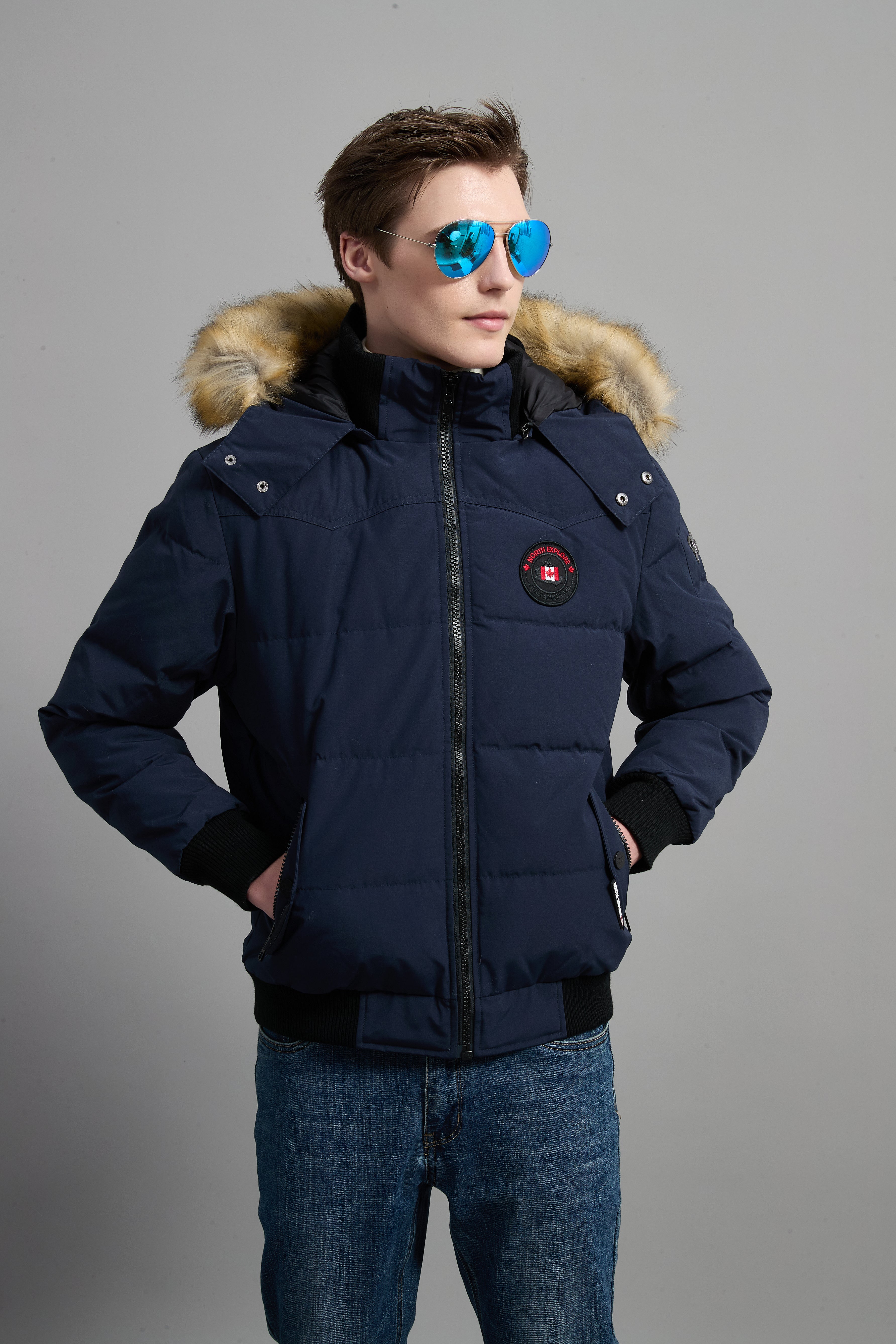 John Men Winter Down Jacket  Extreme Cold Protection Navy