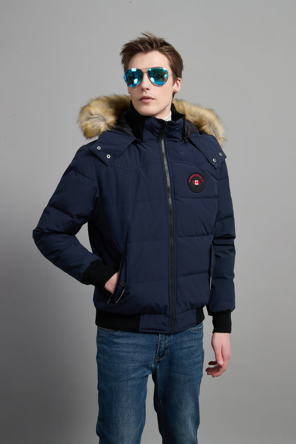 John Men Winter Down Jacket  Extreme Cold Protection Navy