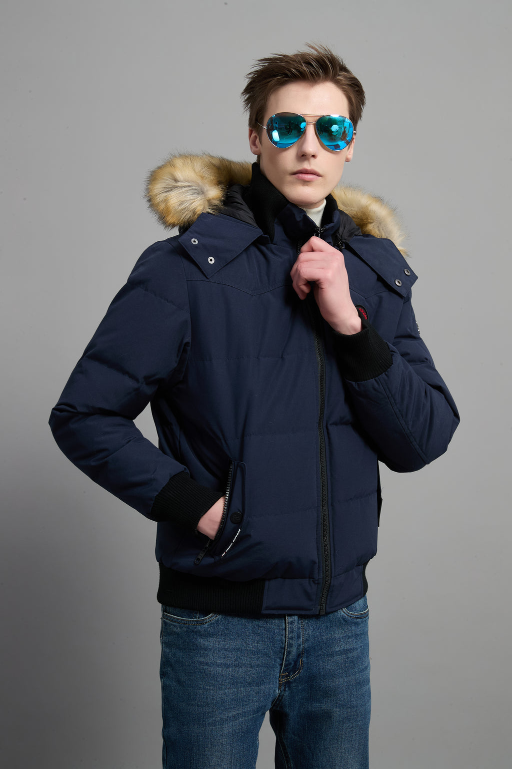 John Men Winter Down Jacket  Extreme Cold Protection Navy