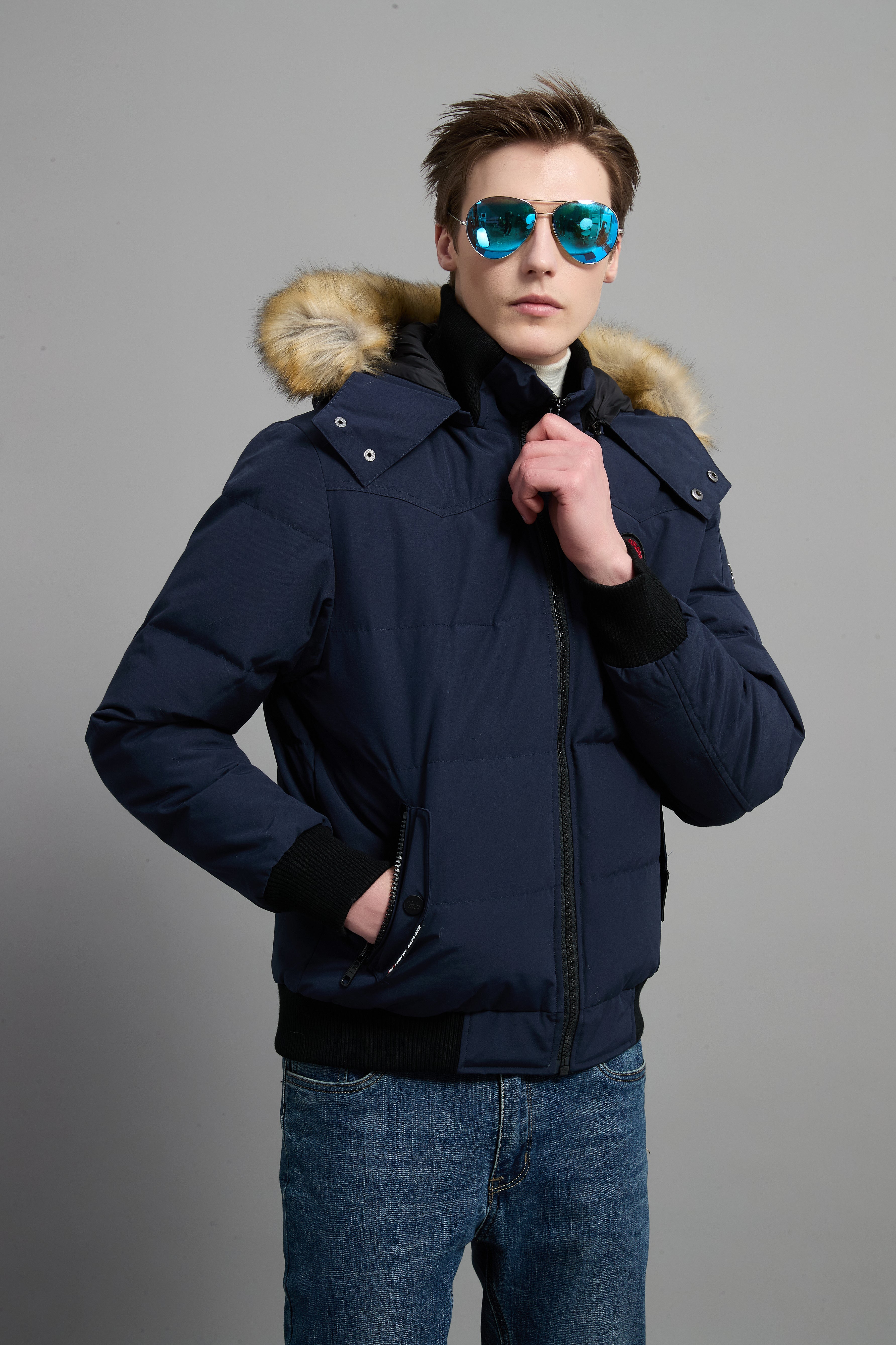John Men Winter Down Jacket  Extreme Cold Protection Navy