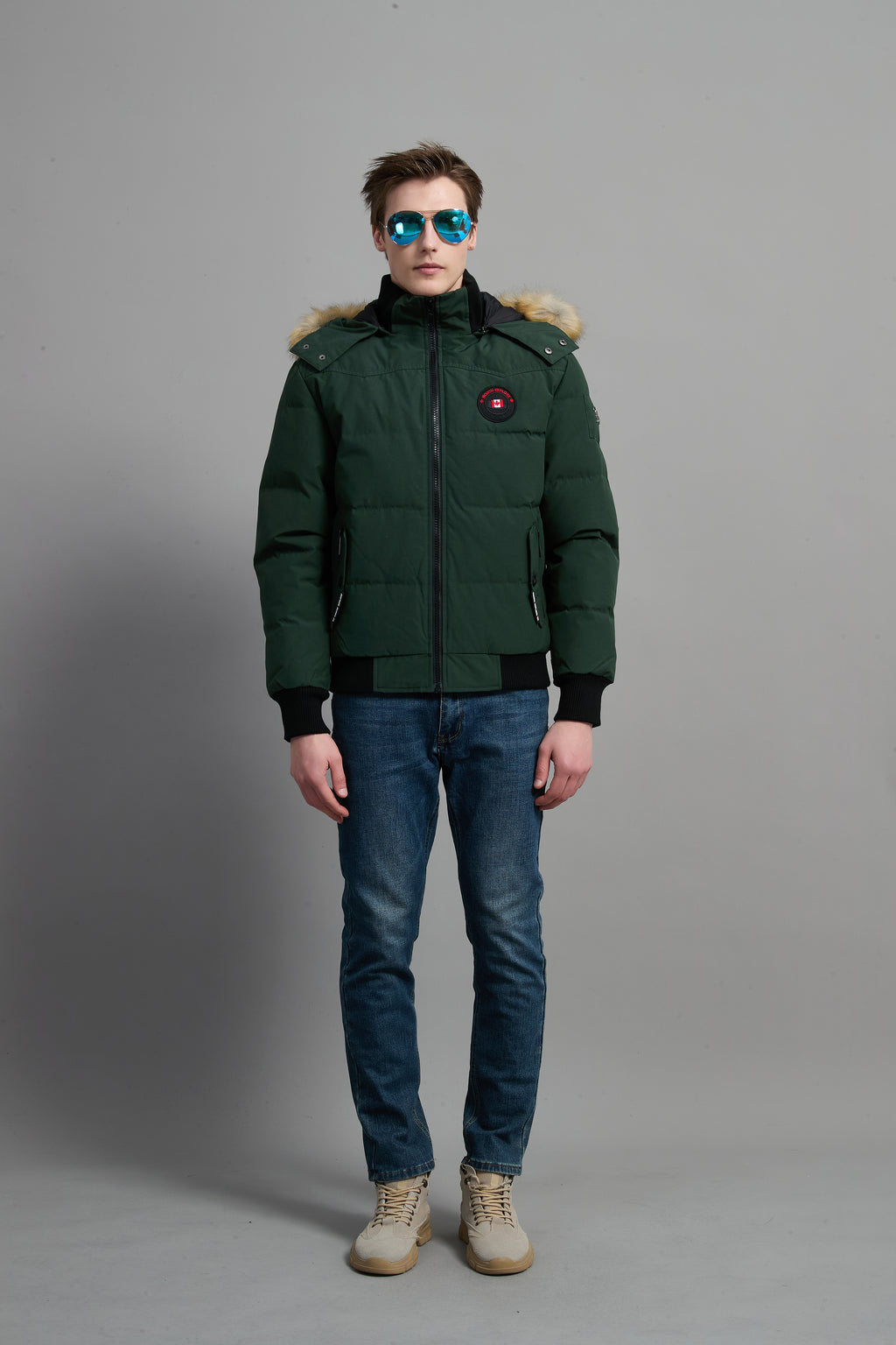 John Men Winter Down Jacket  Extreme Cold Protection Green