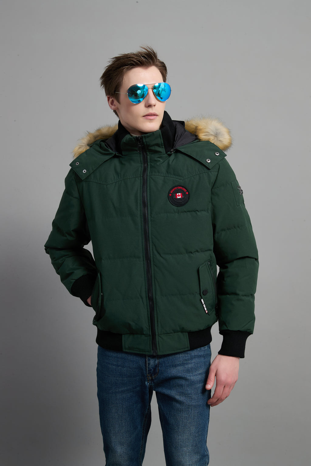 John Men Winter Down Jacket  Extreme Cold Protection Green