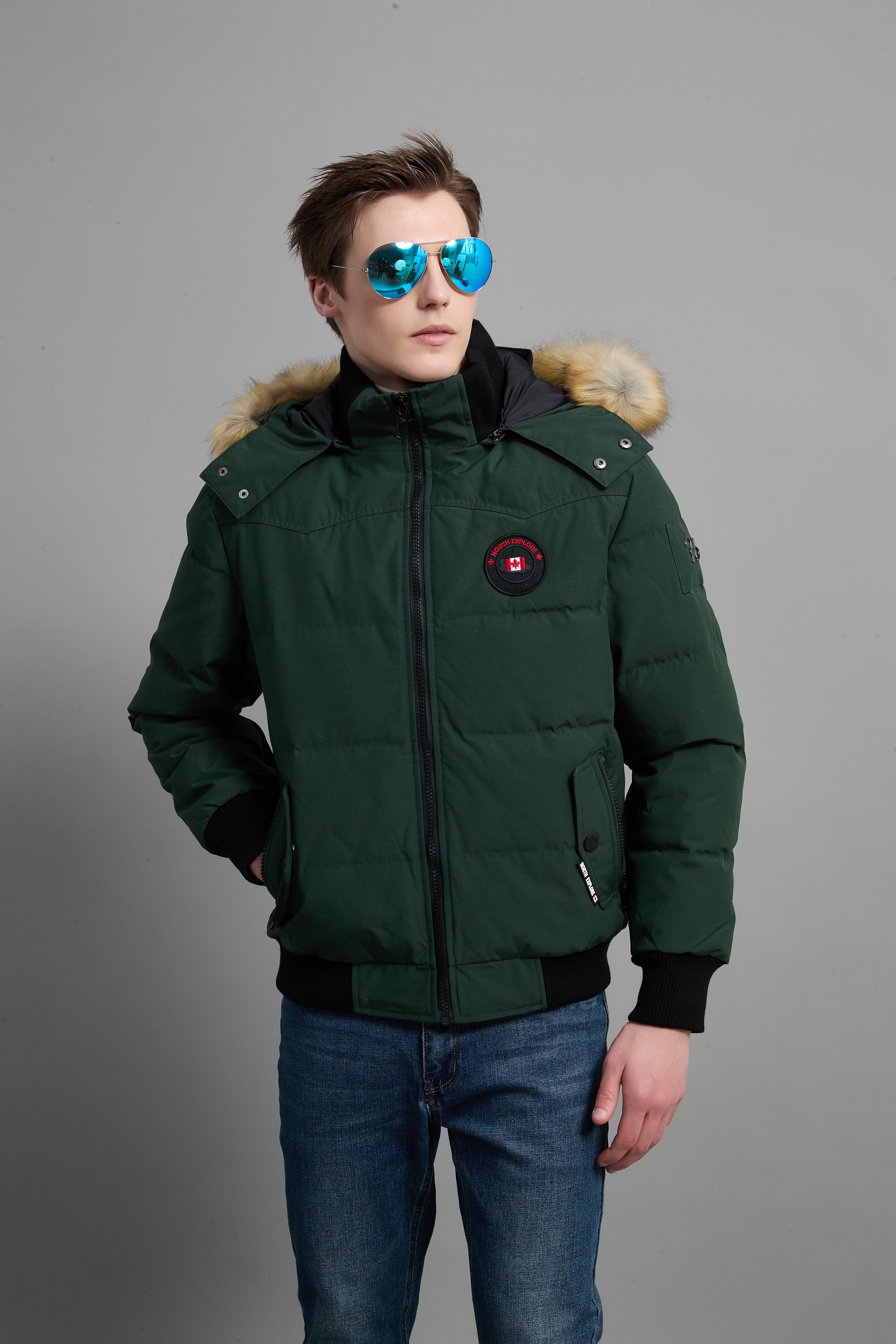 John Men Winter Down Jacket  Extreme Cold Protection Green