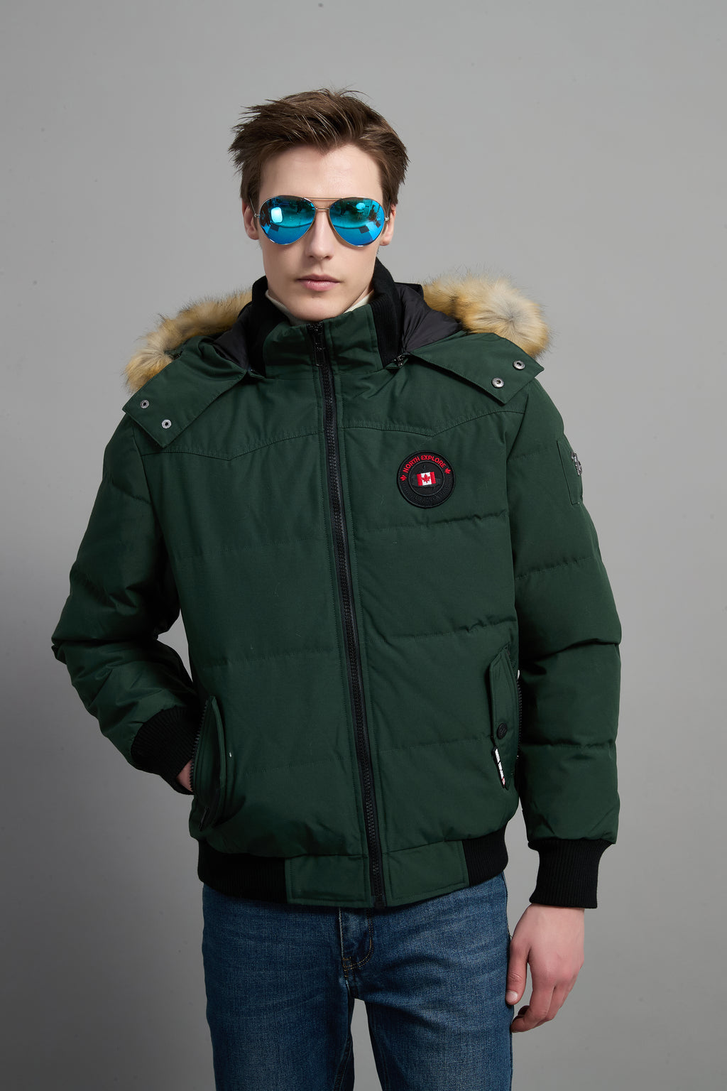 John Men Winter Down Jacket  Extreme Cold Protection Green