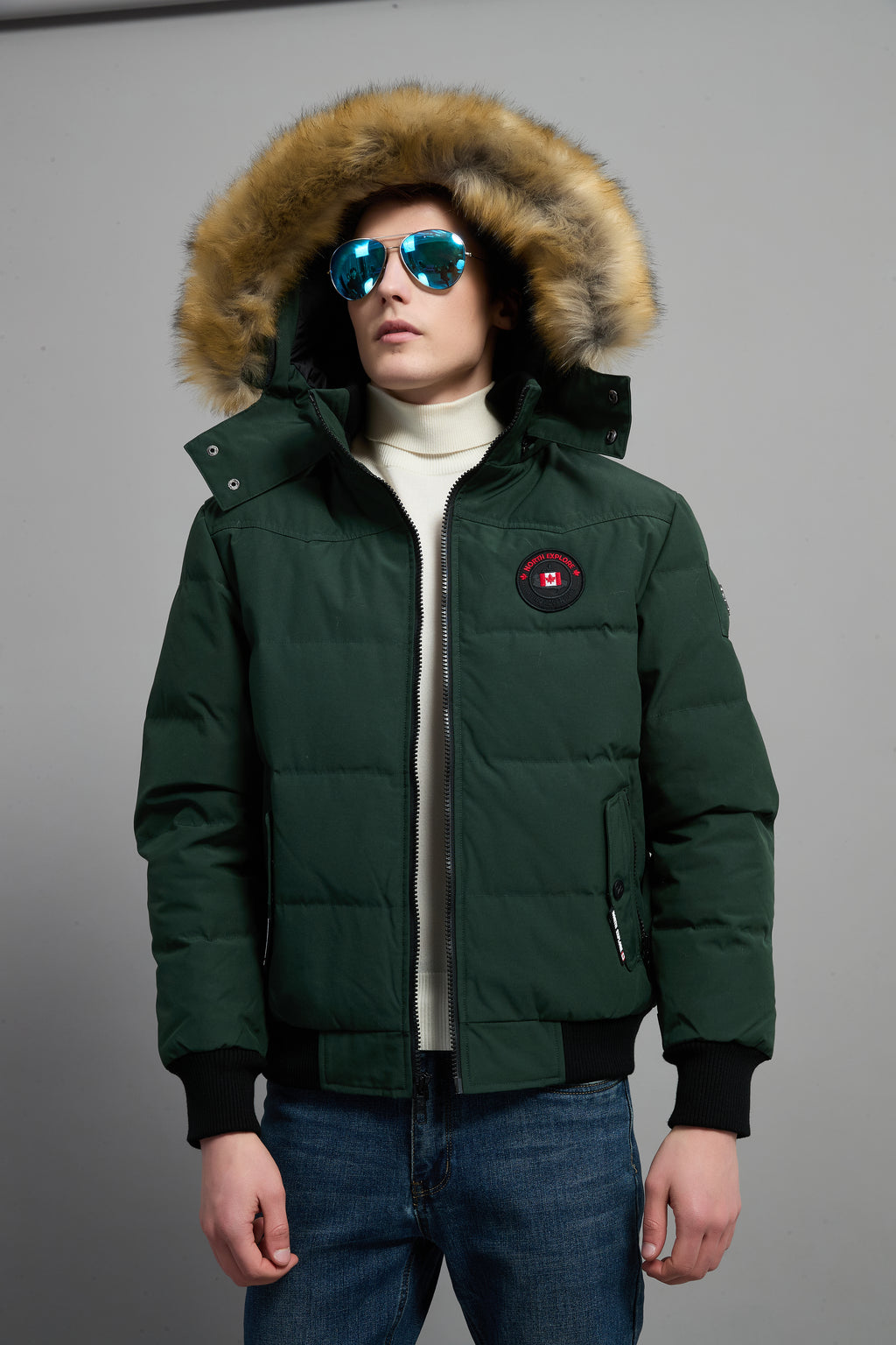 John Men Winter Down Jacket  Extreme Cold Protection Green