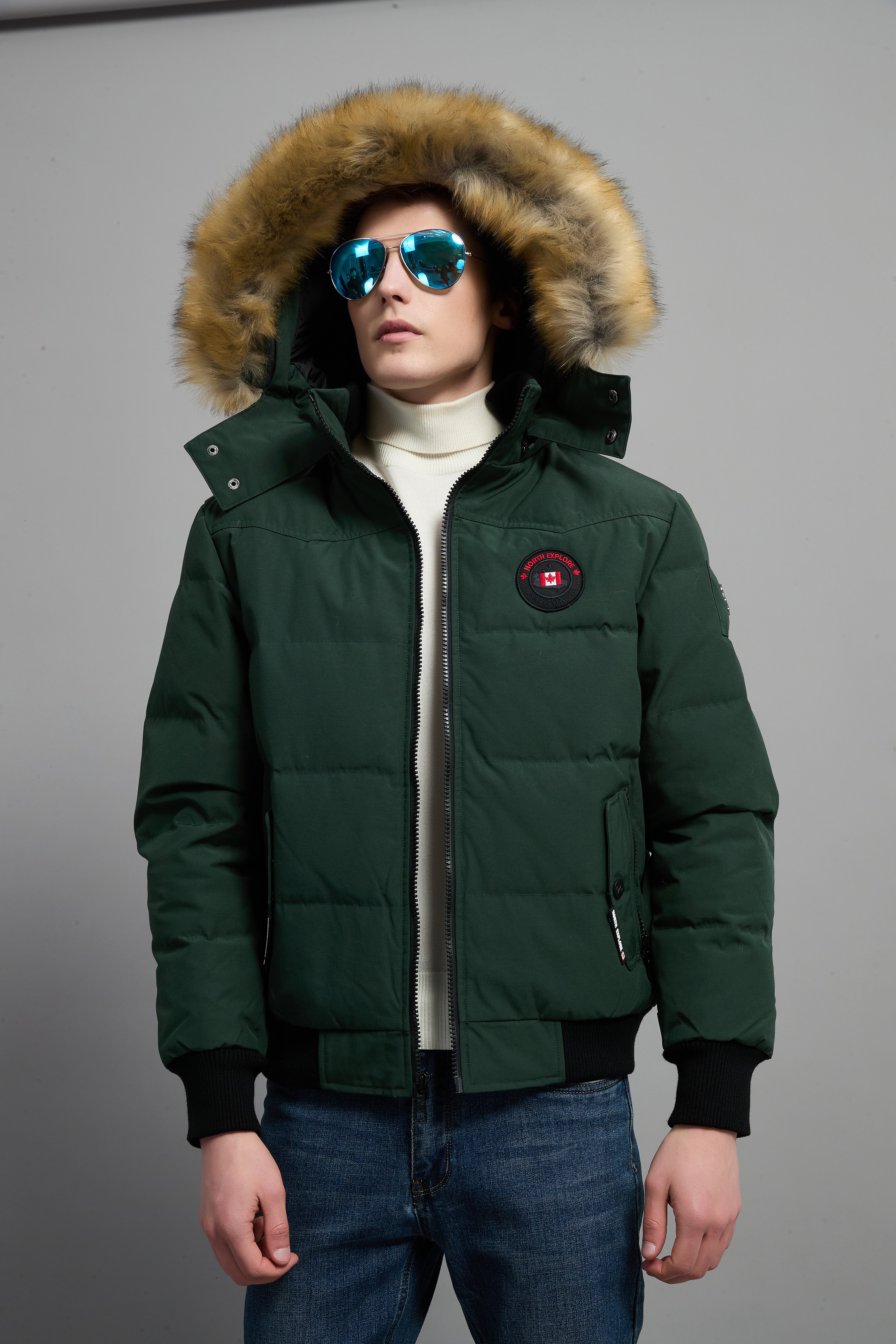 John Men Winter Down Jacket  Extreme Cold Protection Green