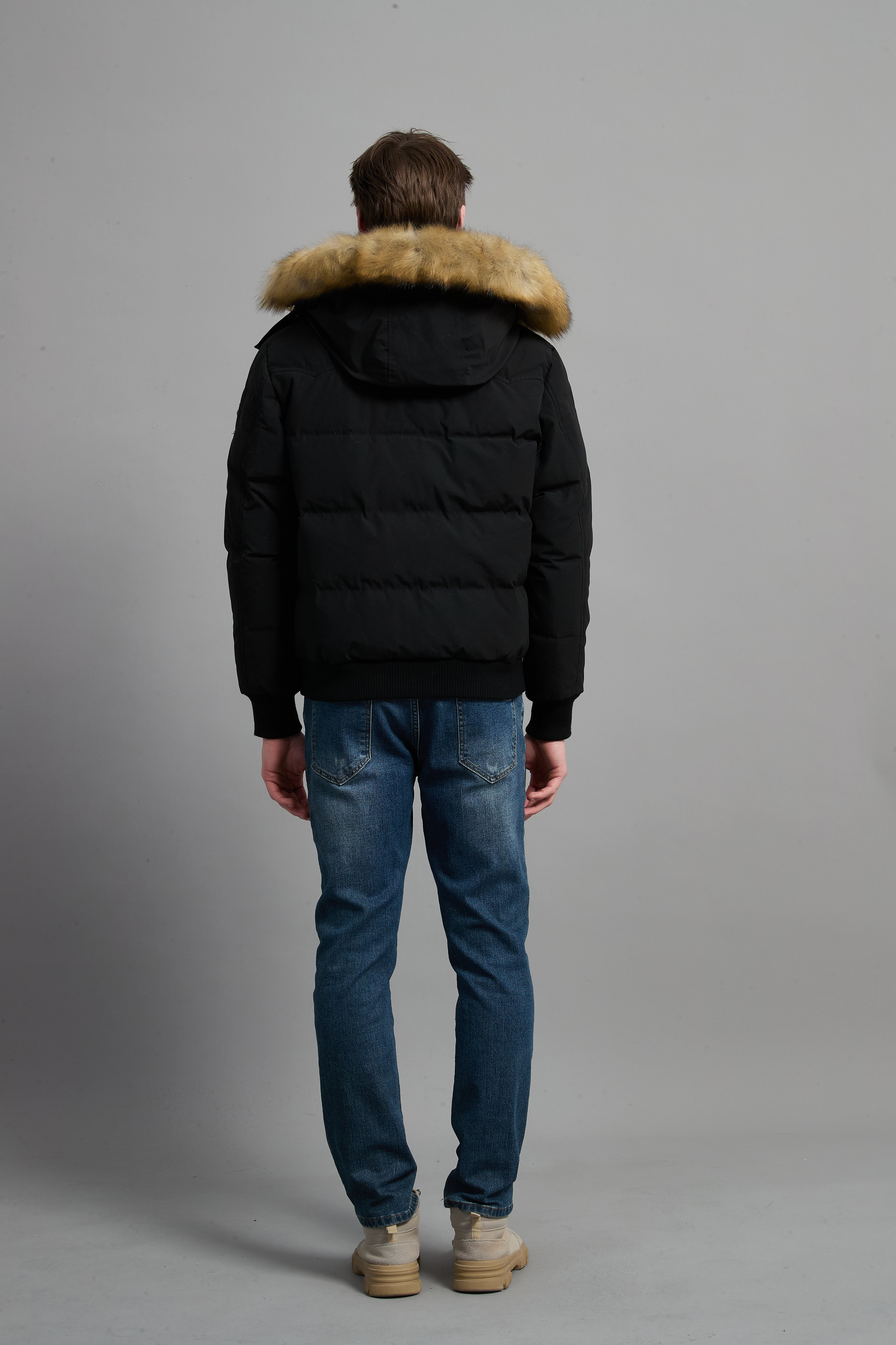 John Men Winter Down Jacket  Extreme Cold Protection Black