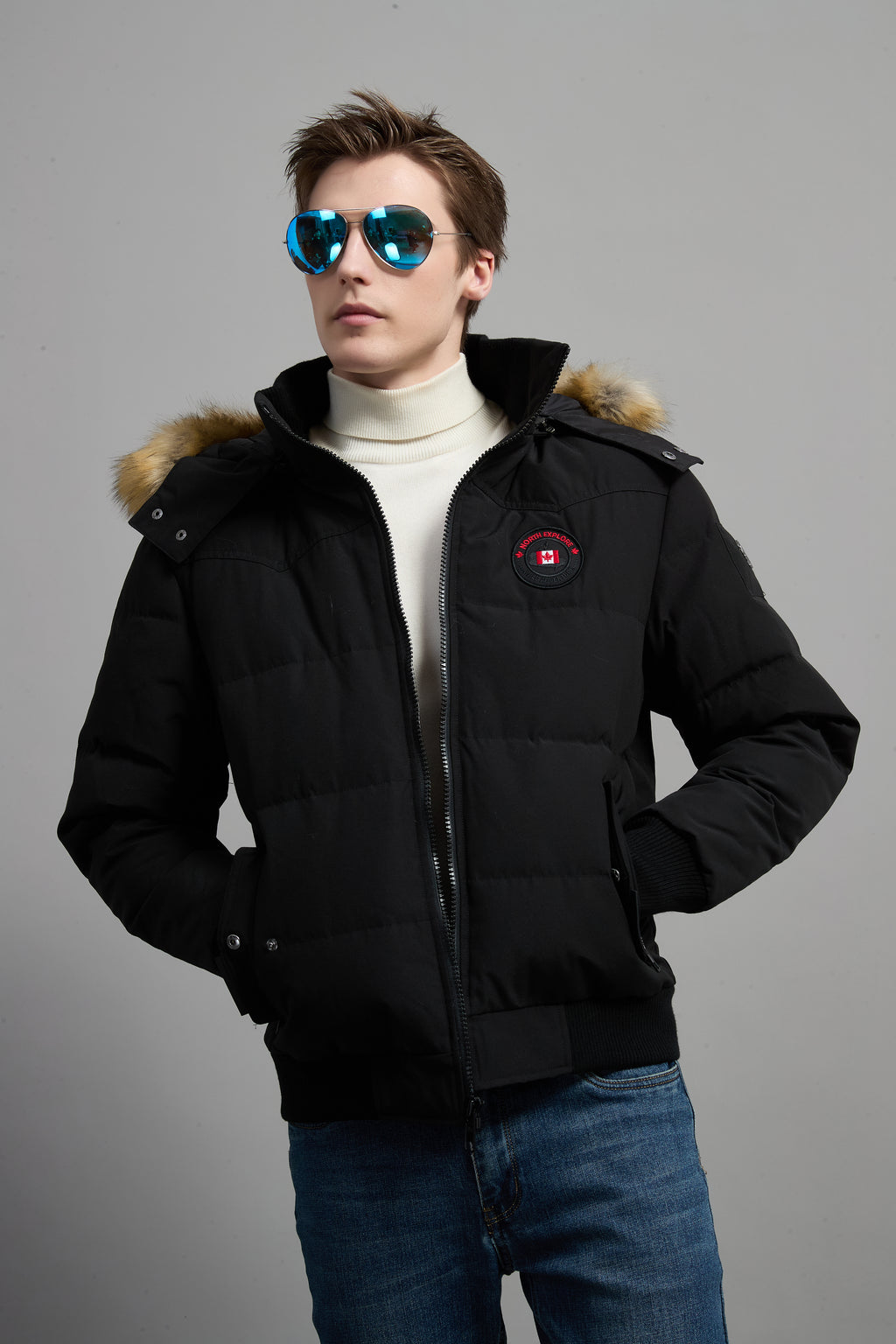 John Men Winter Down Jacket  Extreme Cold Protection Black