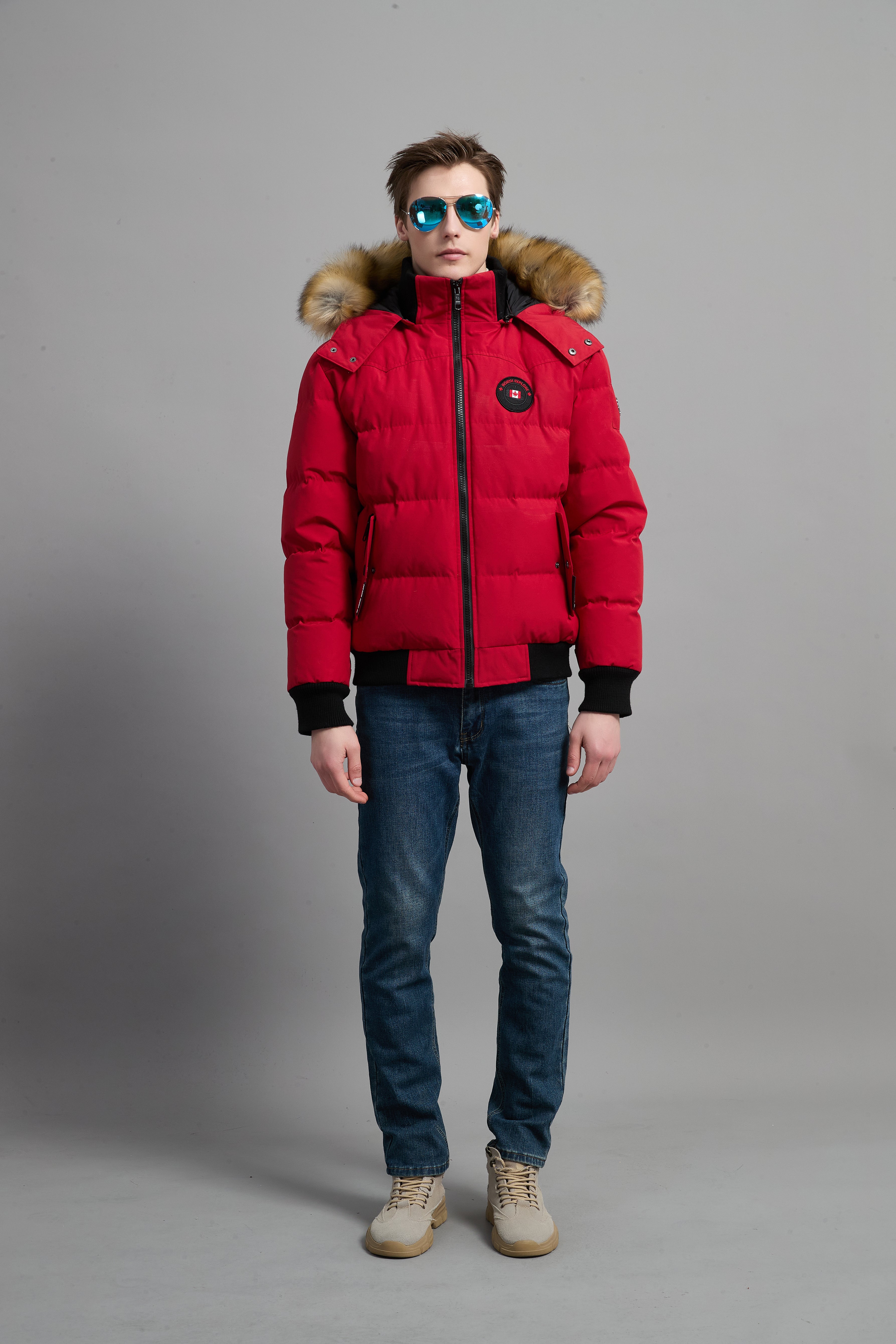 John Men Winter Down Jacket  Extreme Cold Protection Red