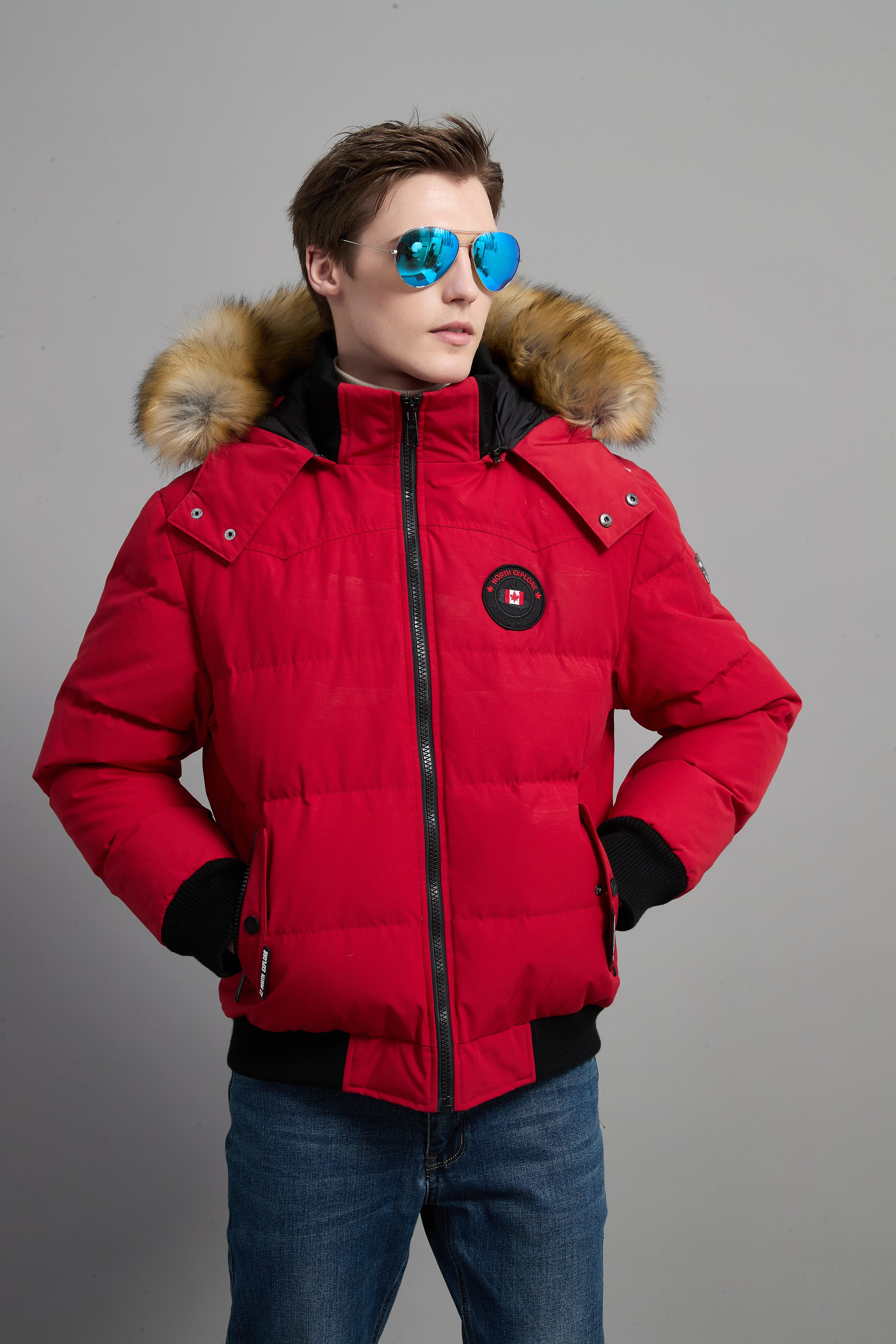 John Men Winter Down Jacket  Extreme Cold Protection Red