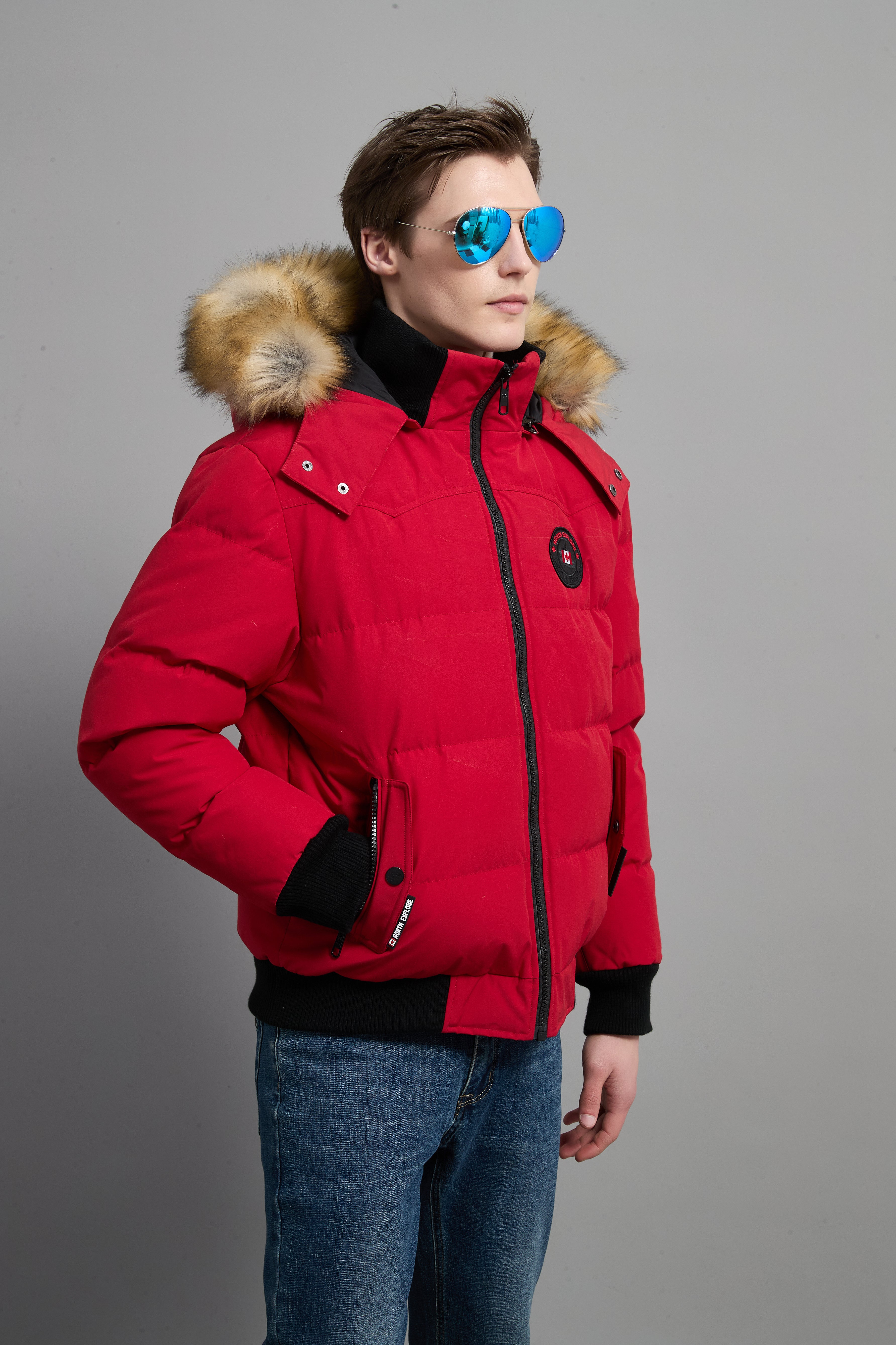 John Men Winter Down Jacket  Extreme Cold Protection Red