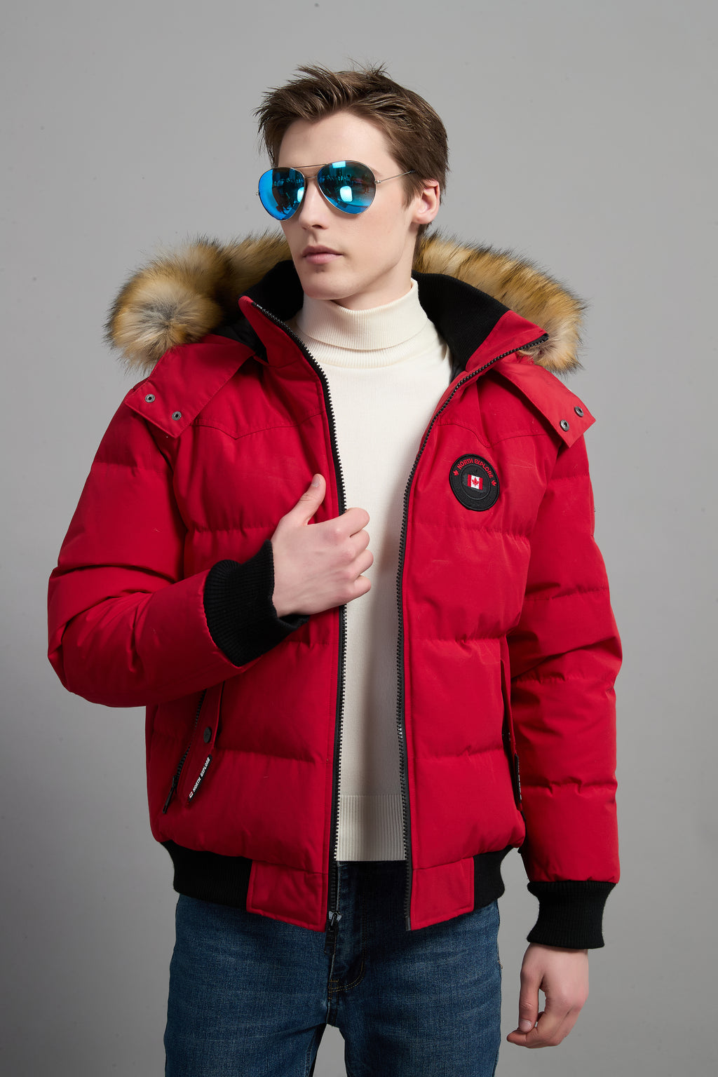 John Men Winter Down Jacket  Extreme Cold Protection Red