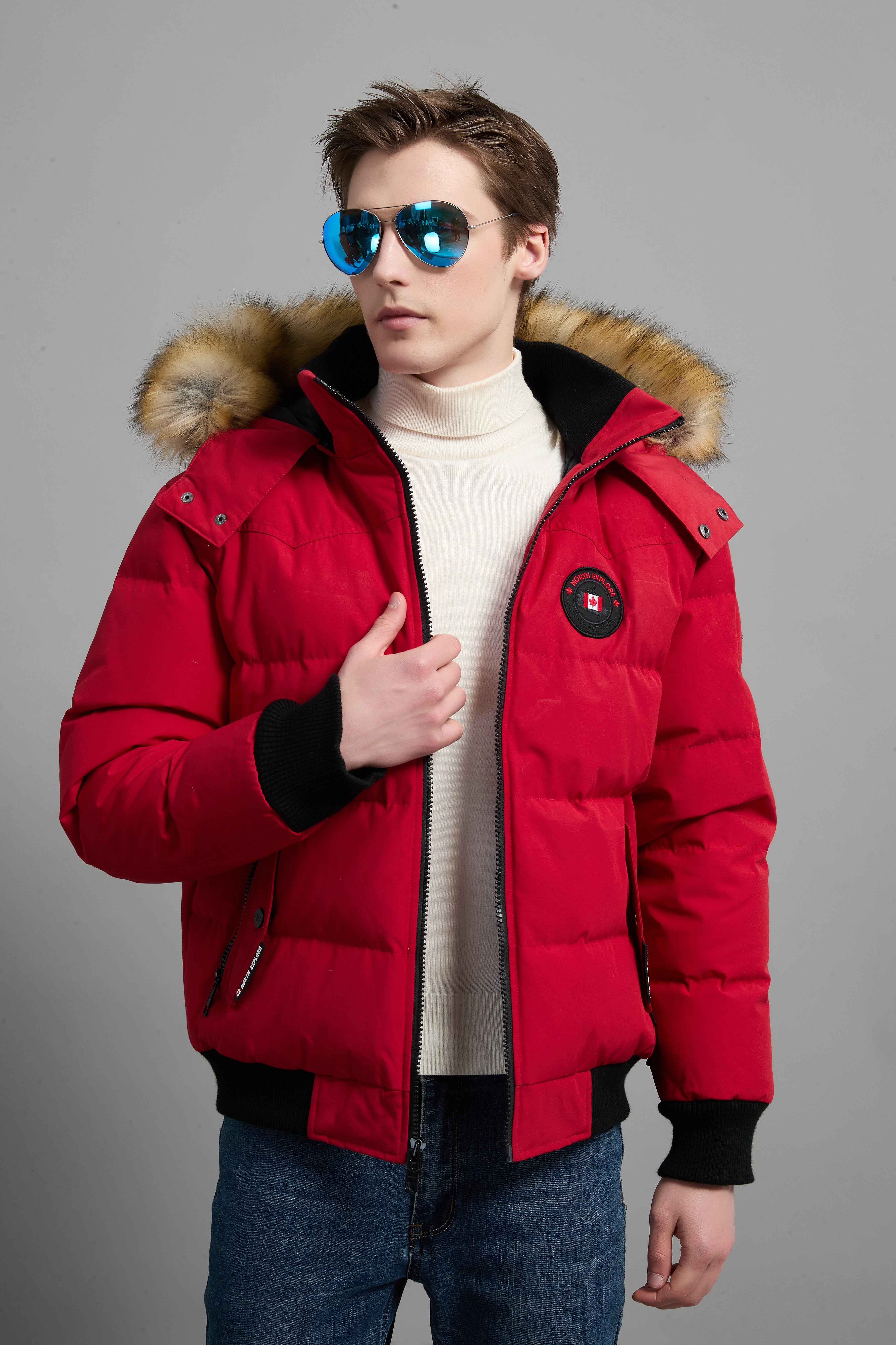 John Men Winter Down Jacket  Extreme Cold Protection Red