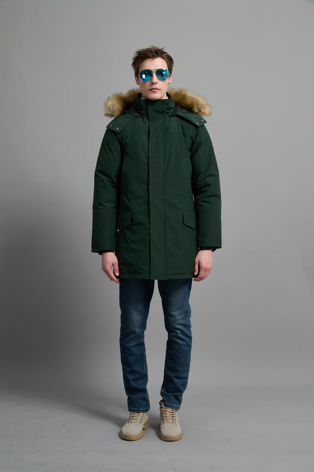 Hamilton Men Winter Down Parka Extreme Cold Protection Green