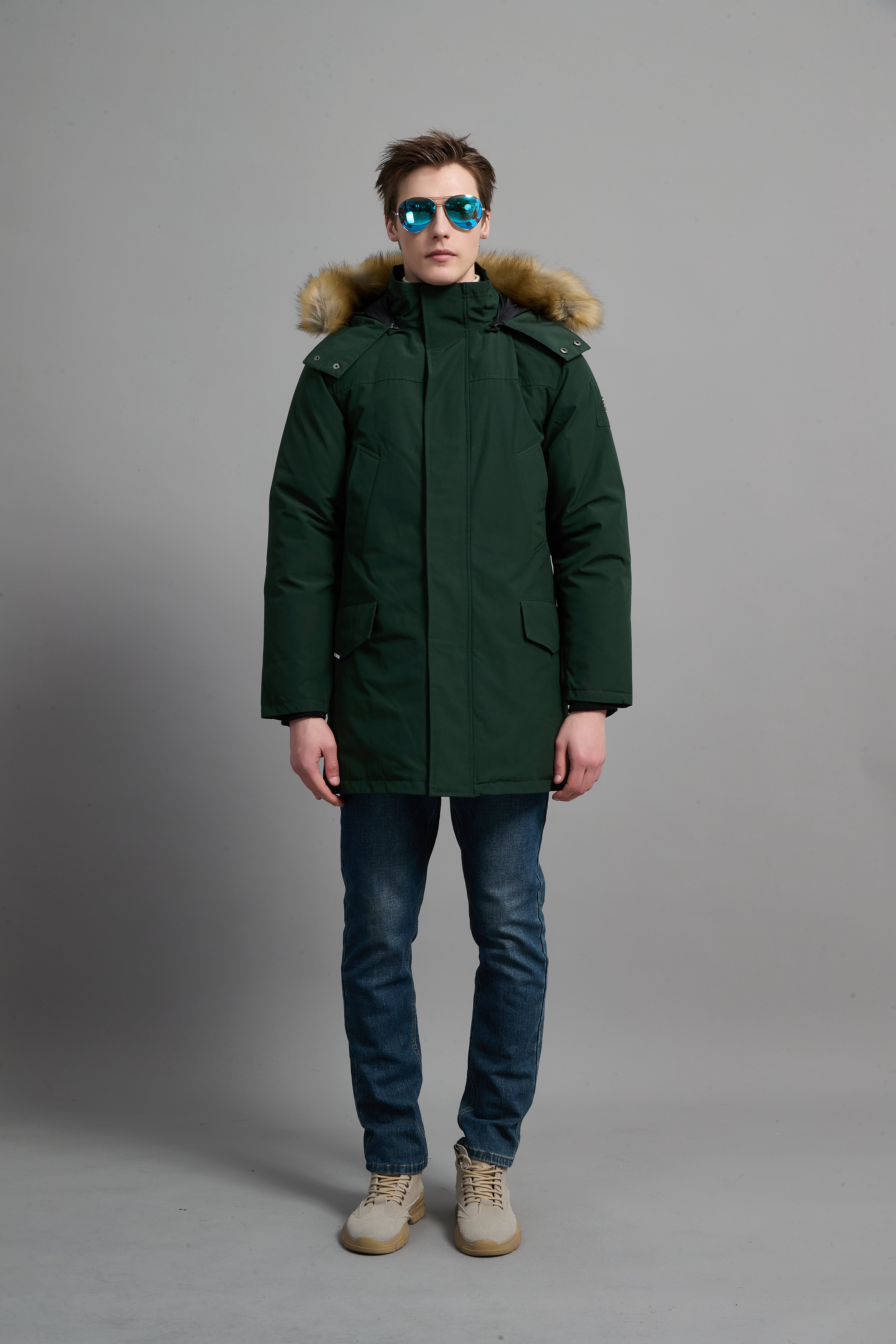 Hamilton Men Winter Down Parka Extreme Cold Protection Green