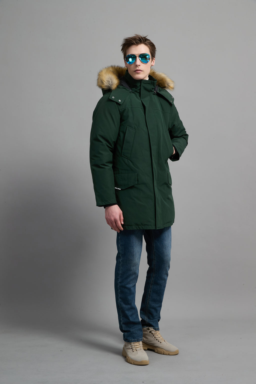 Hamilton Men Winter Down Parka Extreme Cold Protection Green