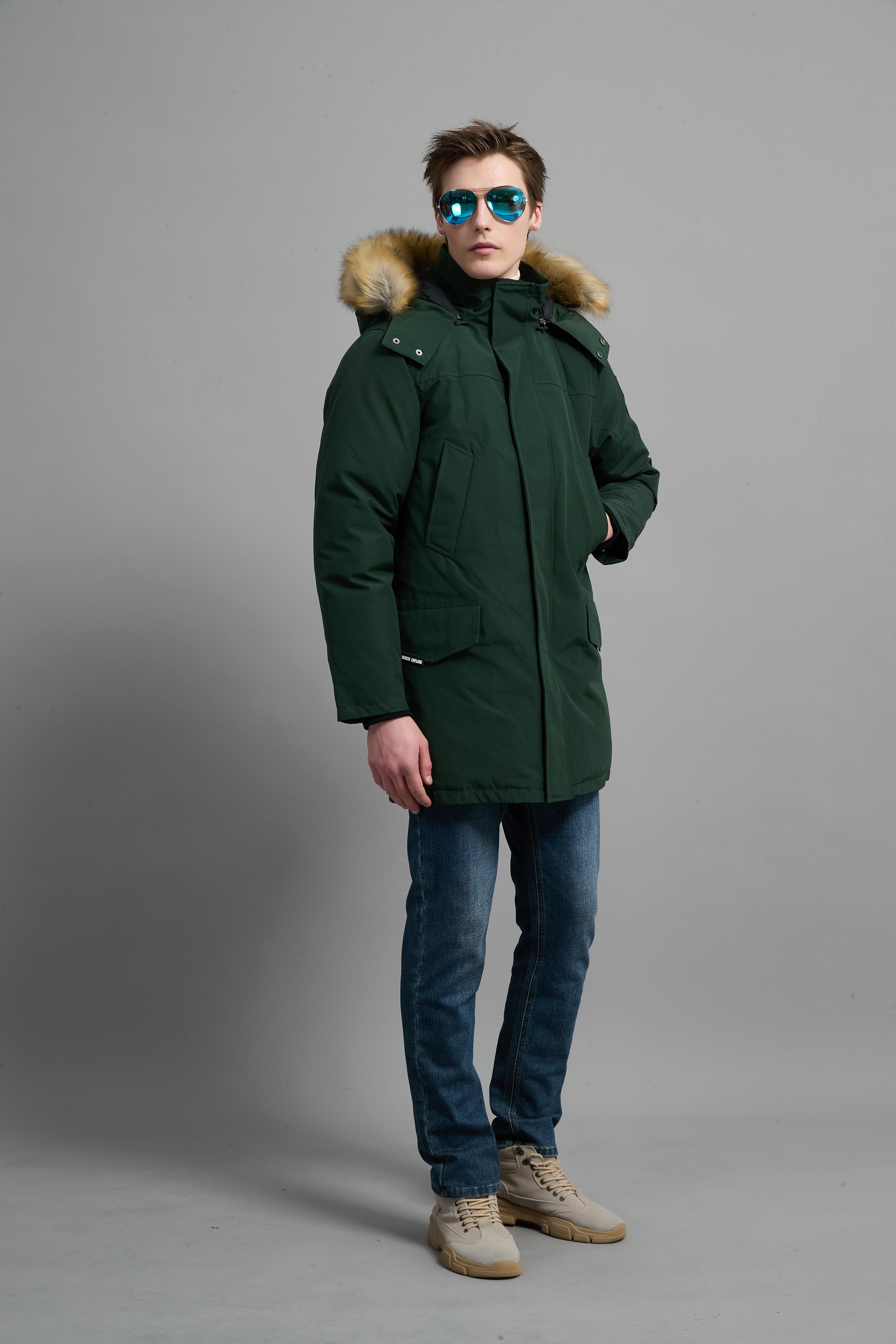 Hamilton Men Winter Down Parka Extreme Cold Protection Green