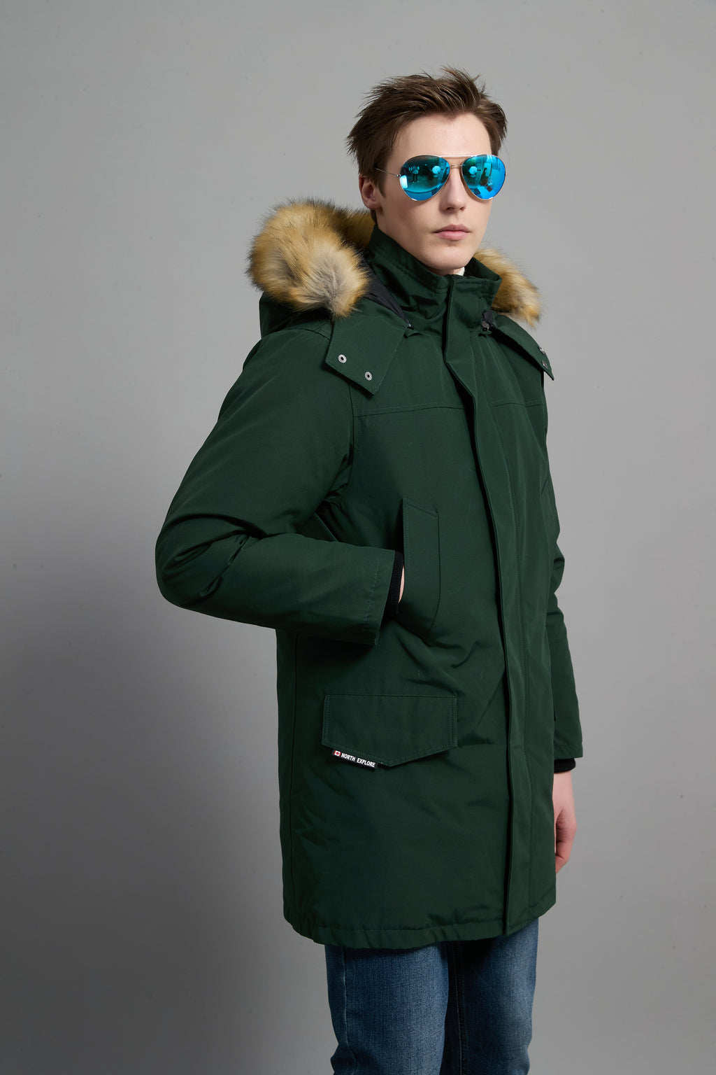 Hamilton Men Winter Down Parka Extreme Cold Protection Green
