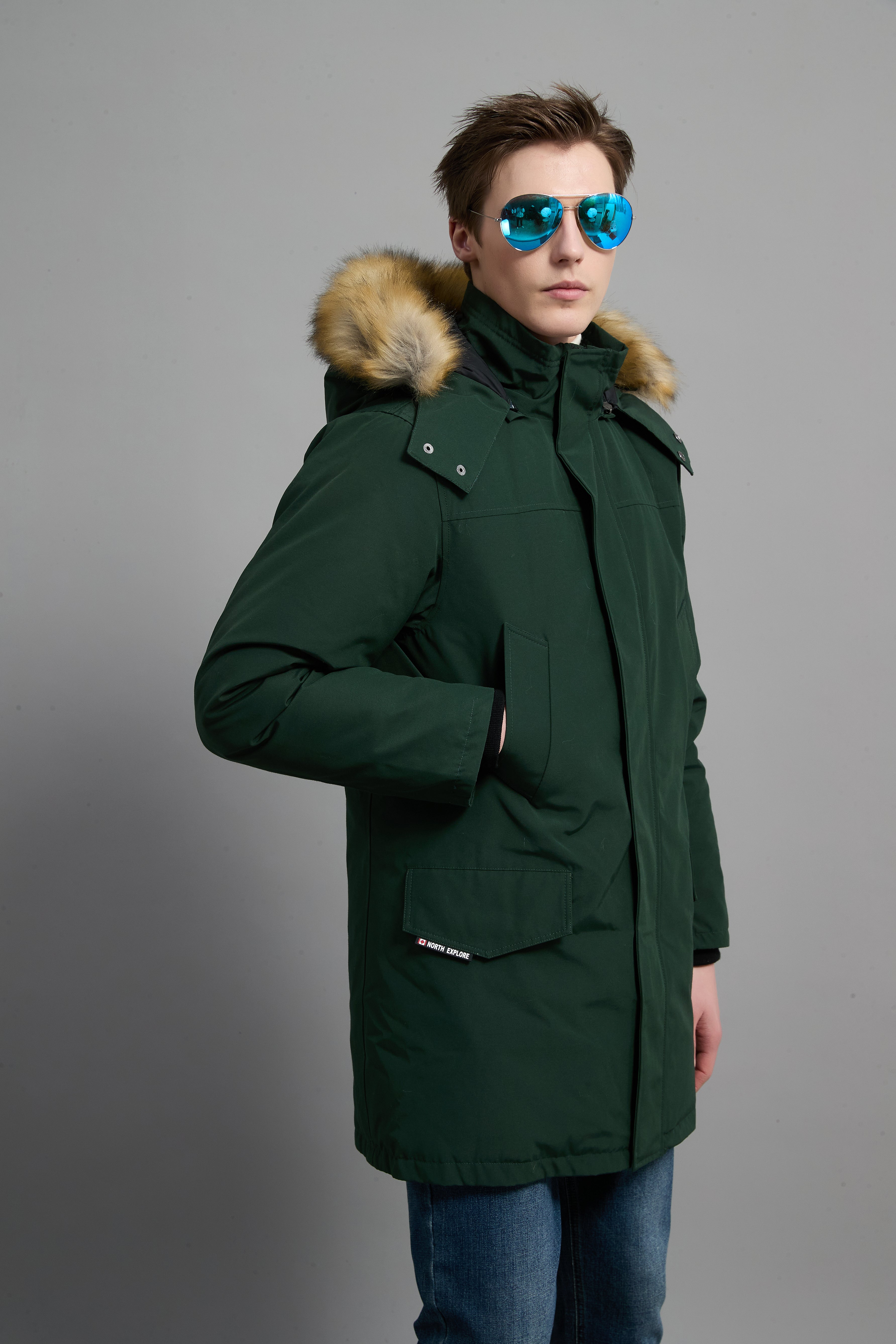 Hamilton Men Winter Down Parka Extreme Cold Protection Green