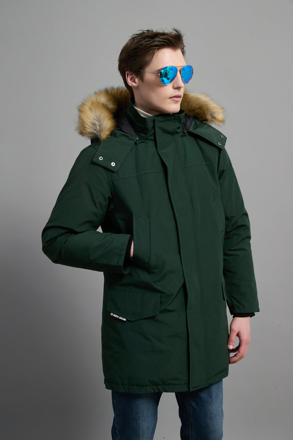 Hamilton Men Winter Down Parka Extreme Cold Protection Green