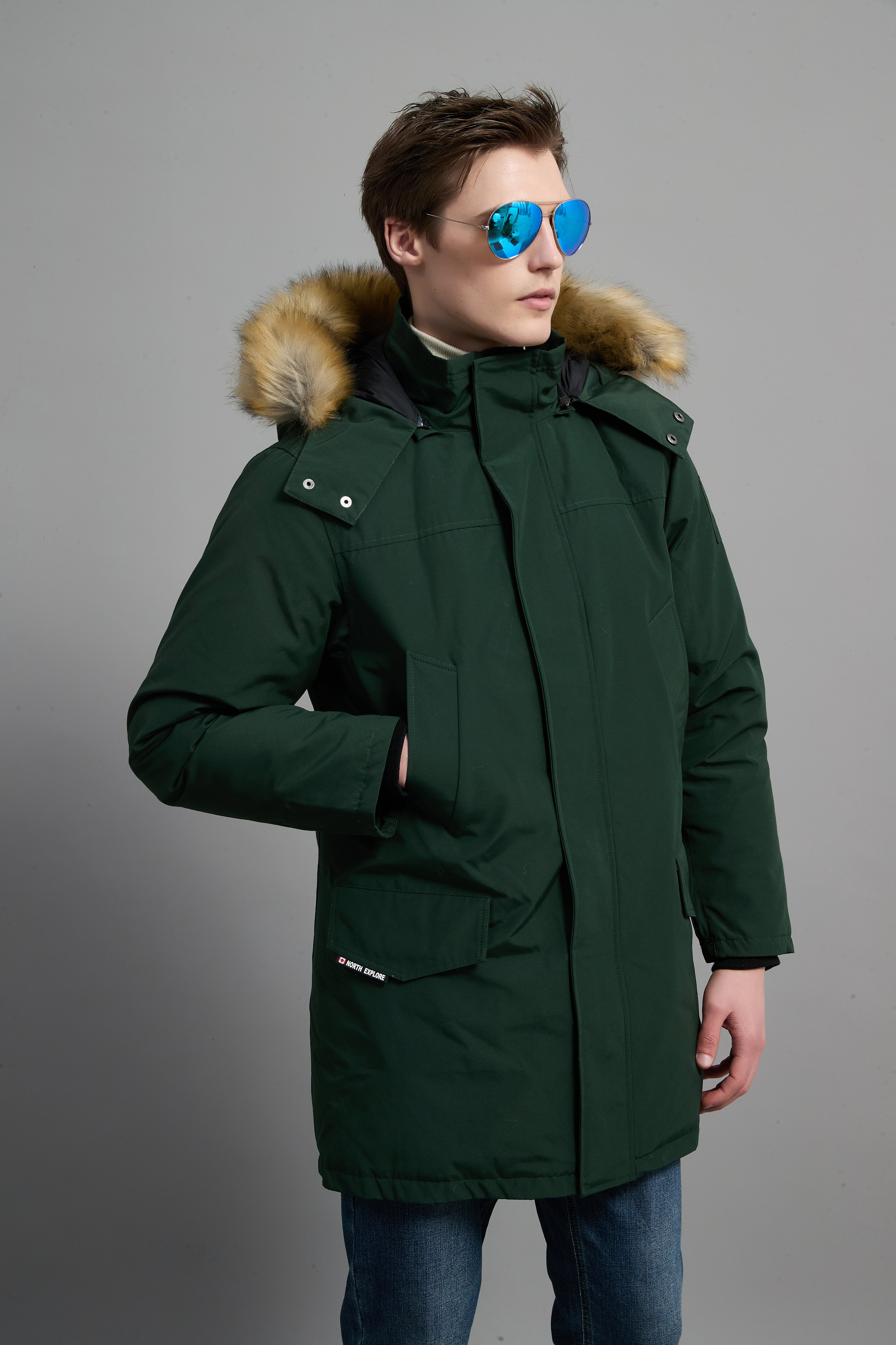 Hamilton Men Winter Down Parka Extreme Cold Protection Green