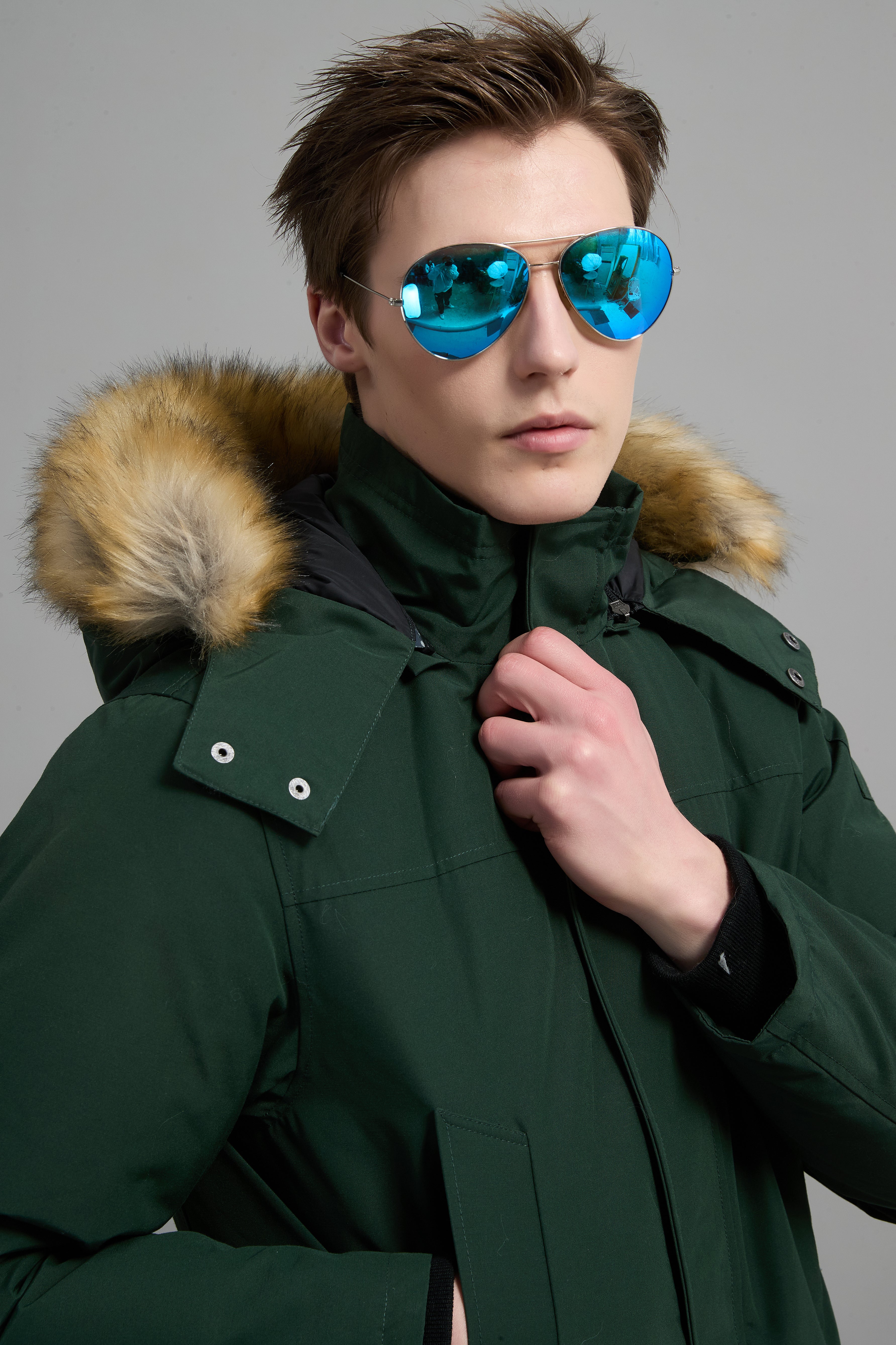 Hamilton Men Winter Down Parka Extreme Cold Protection Green