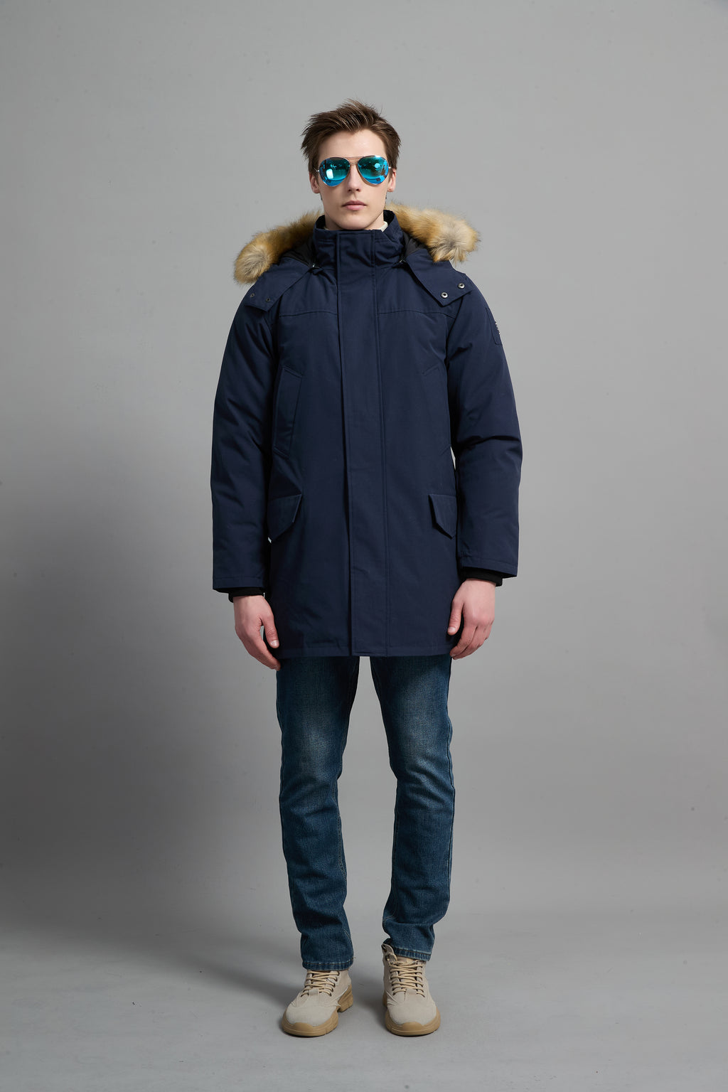 Hamilton Men Winter Down Parka Extreme Cold Protection Navy