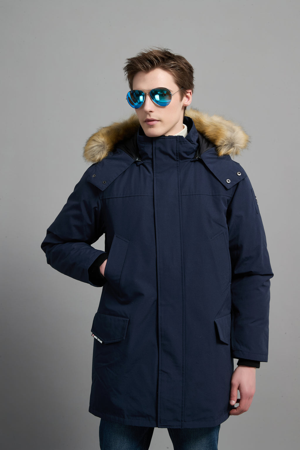 Hamilton Men Winter Down Parka Extreme Cold Protection Navy