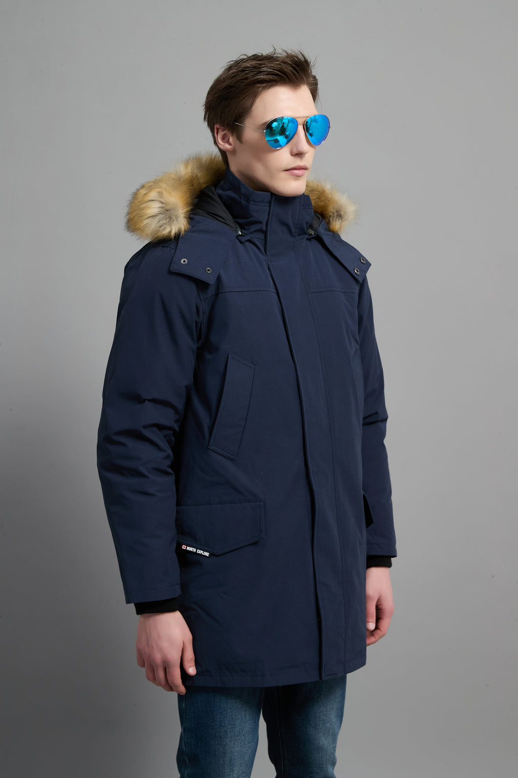 Hamilton Men Winter Down Parka Extreme Cold Protection Navy