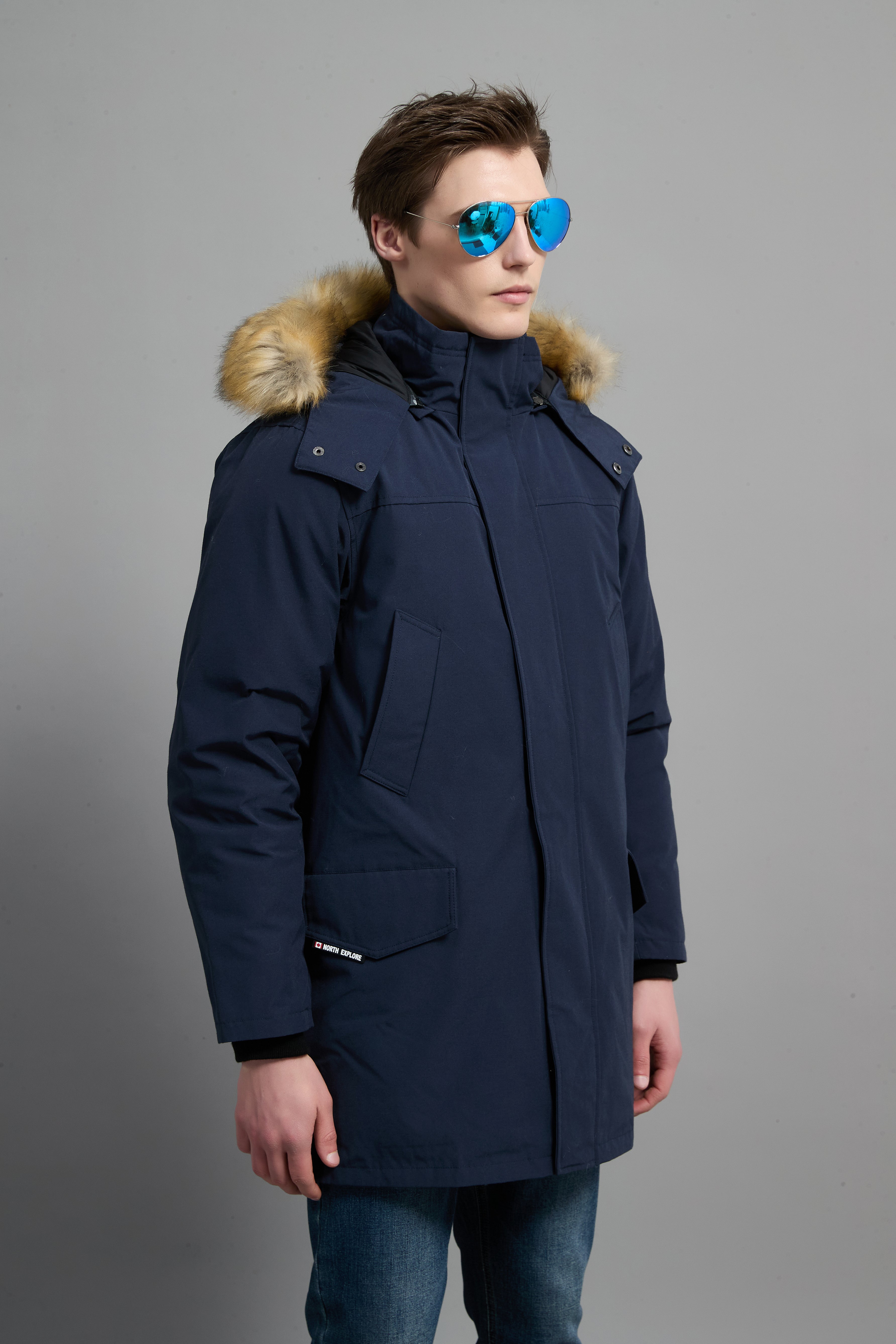 Hamilton Men Winter Down Parka Extreme Cold Protection Navy