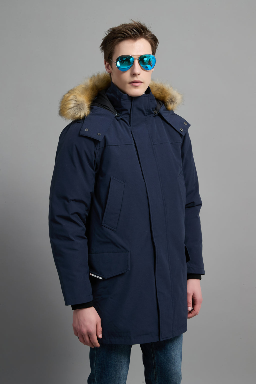 Hamilton Men Winter Down Parka Extreme Cold Protection Navy