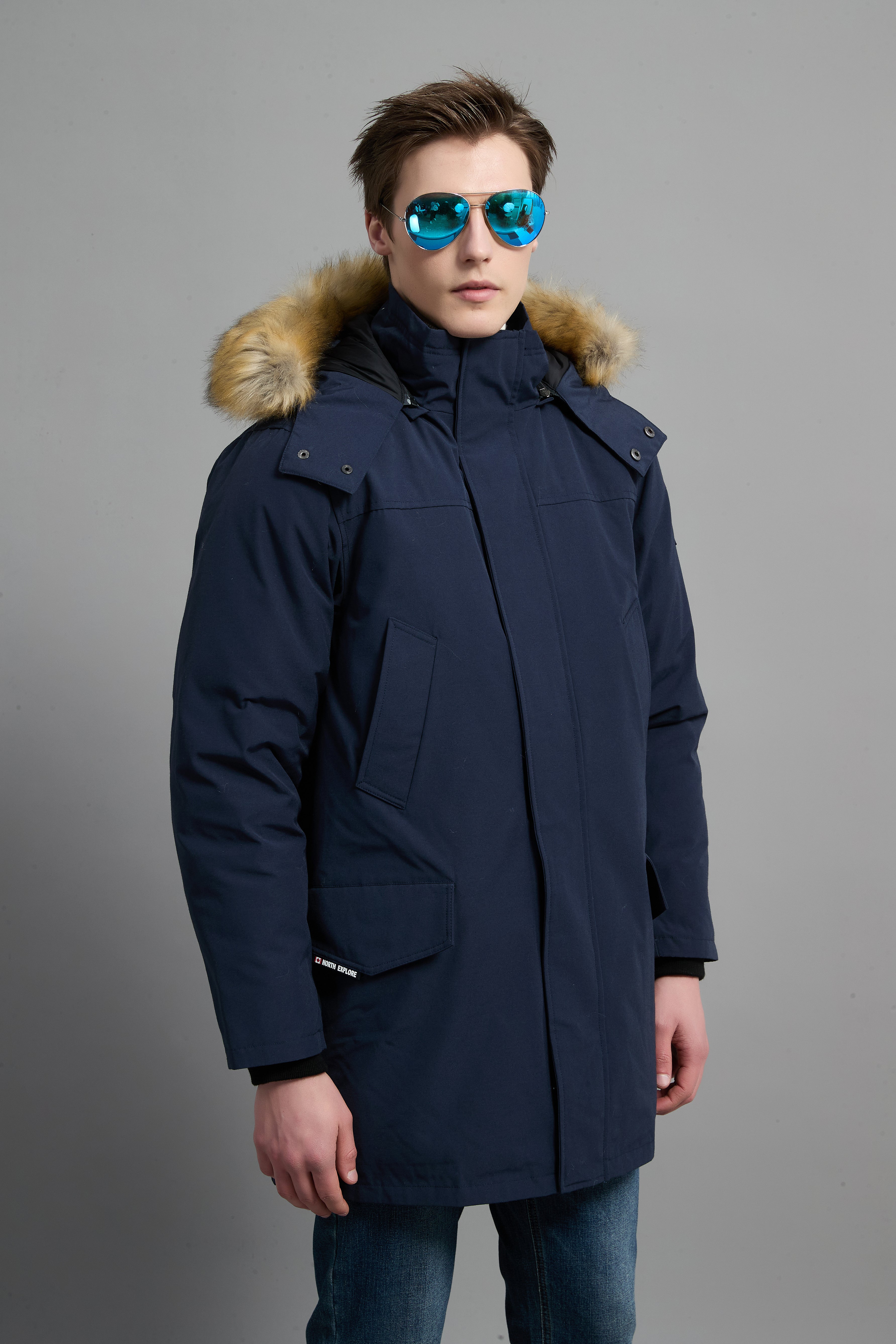 Hamilton Men Winter Down Parka Extreme Cold Protection Navy