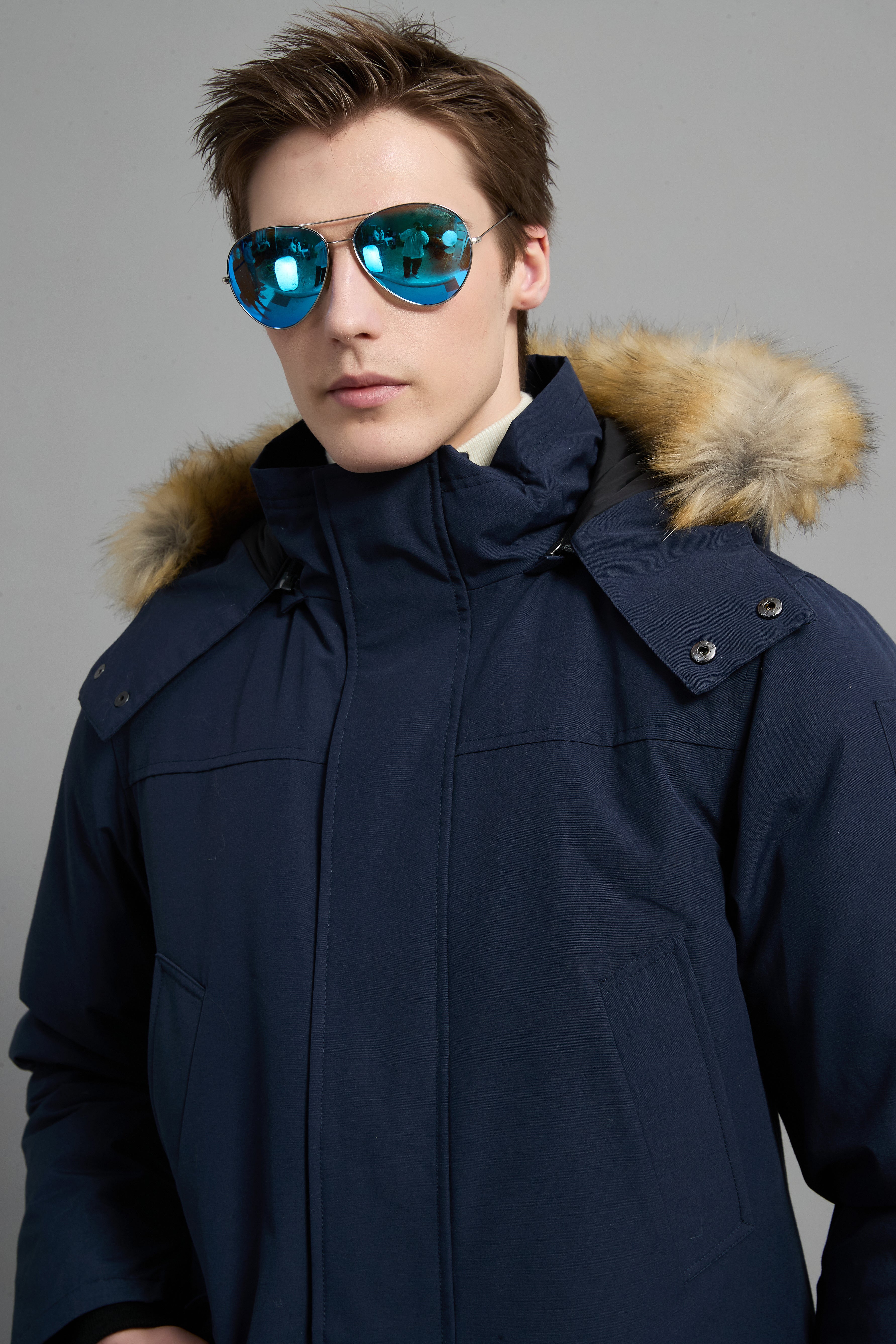 Hamilton Men Winter Down Parka Extreme Cold Protection Navy