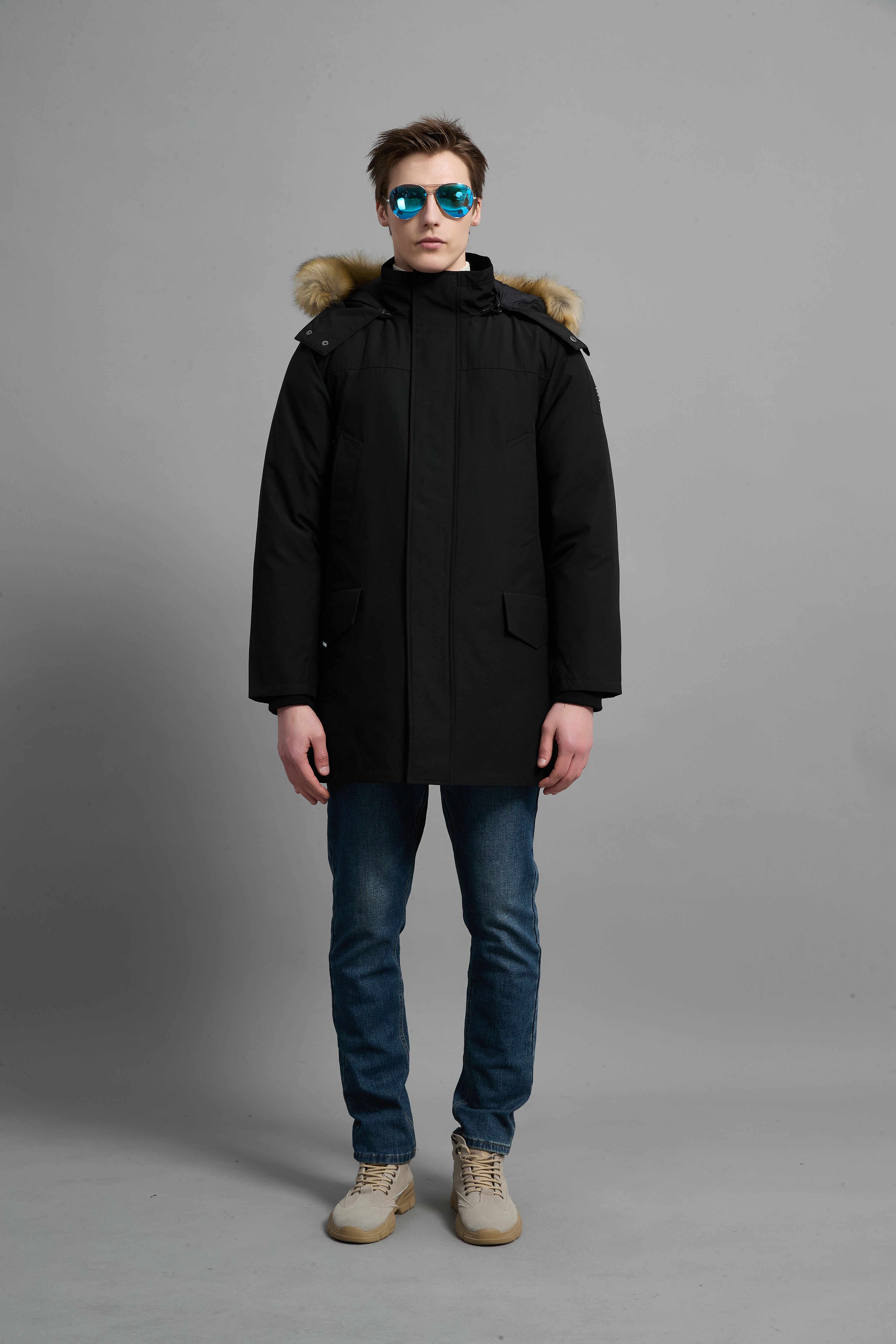 Hamilton Men Winter Down Parka Extreme Cold Protection Black