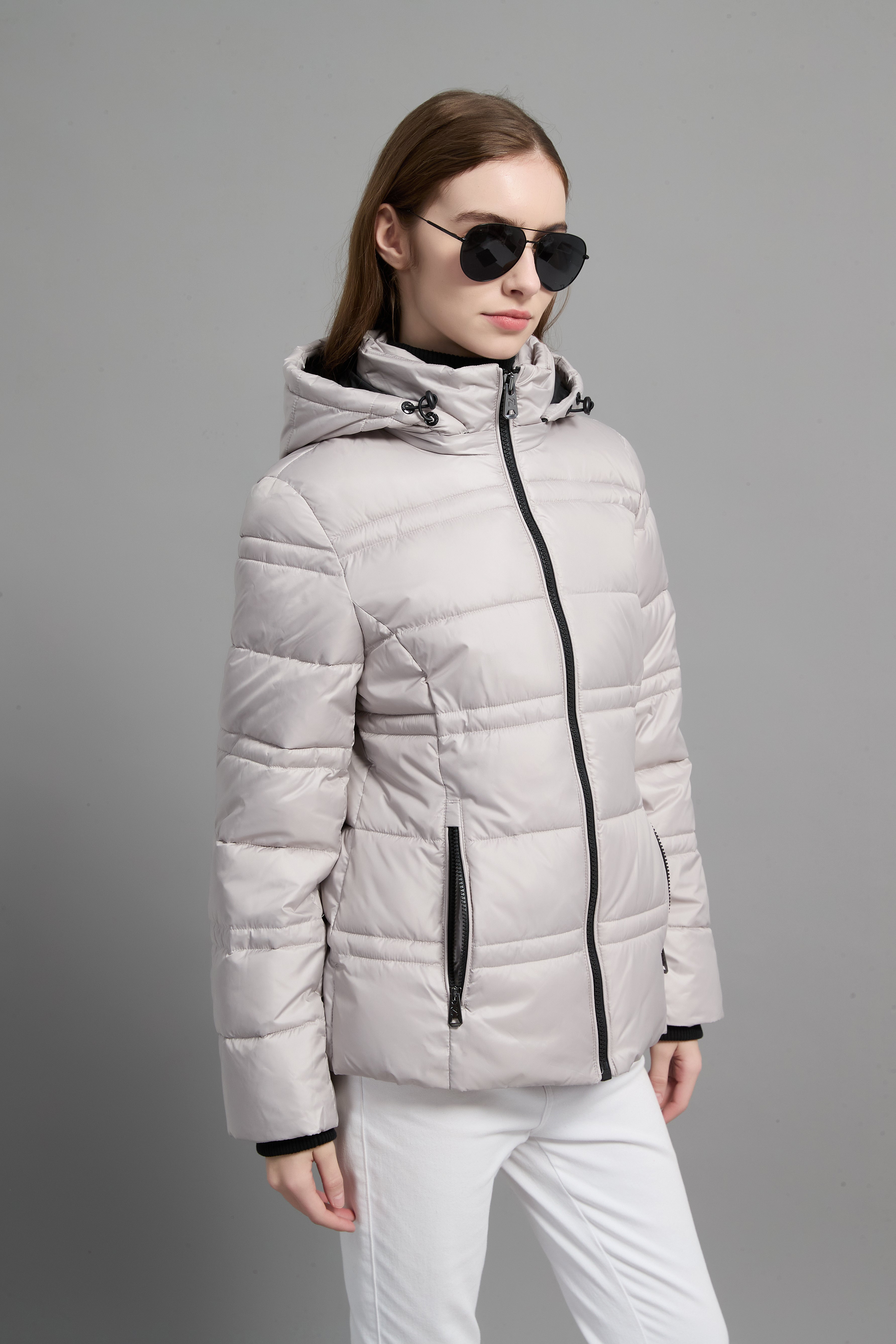 Rose Ladies Light Weight Insulated Jacket Beige