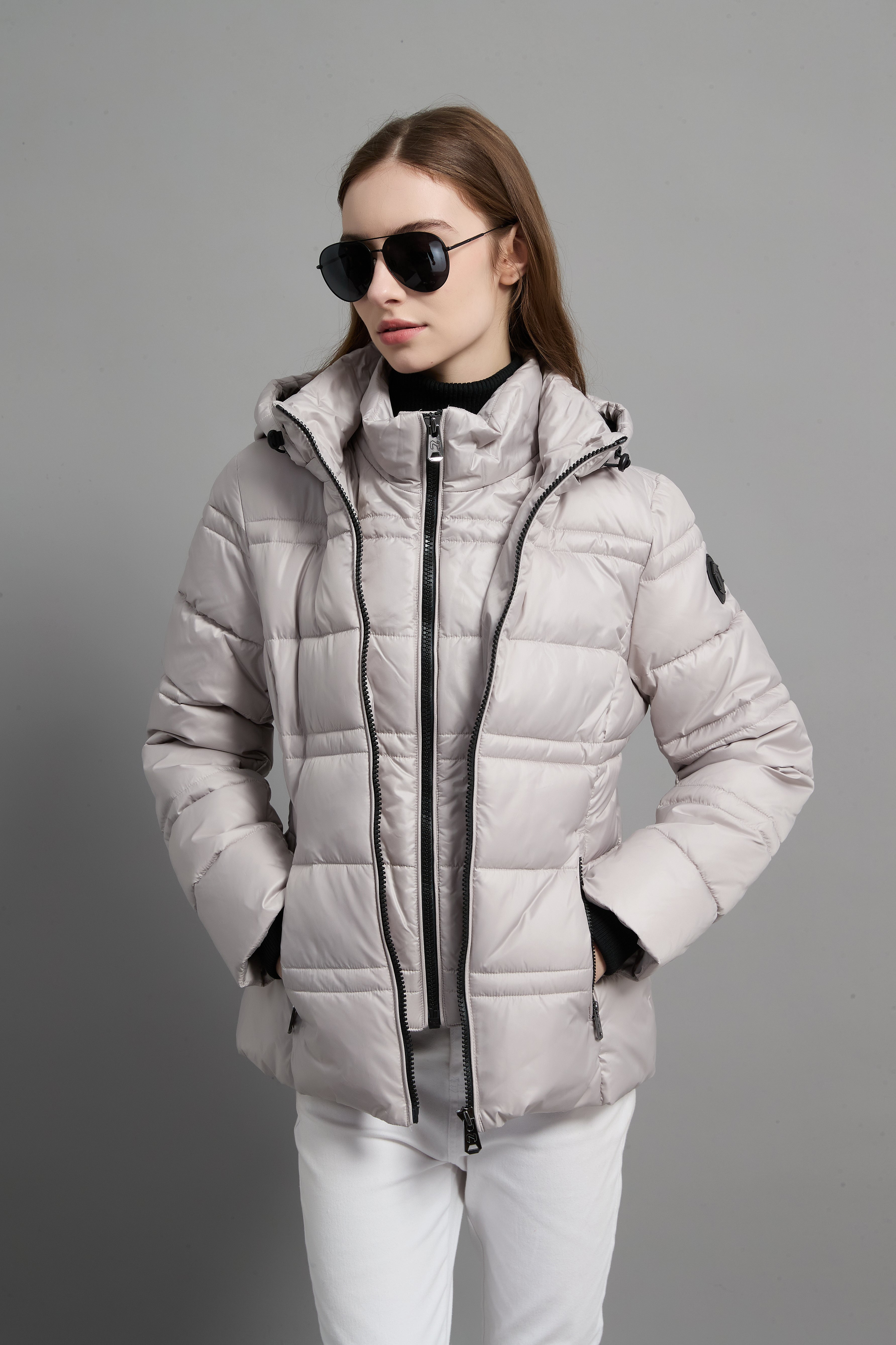 Rose Ladies Light Weight Insulated Jacket Beige