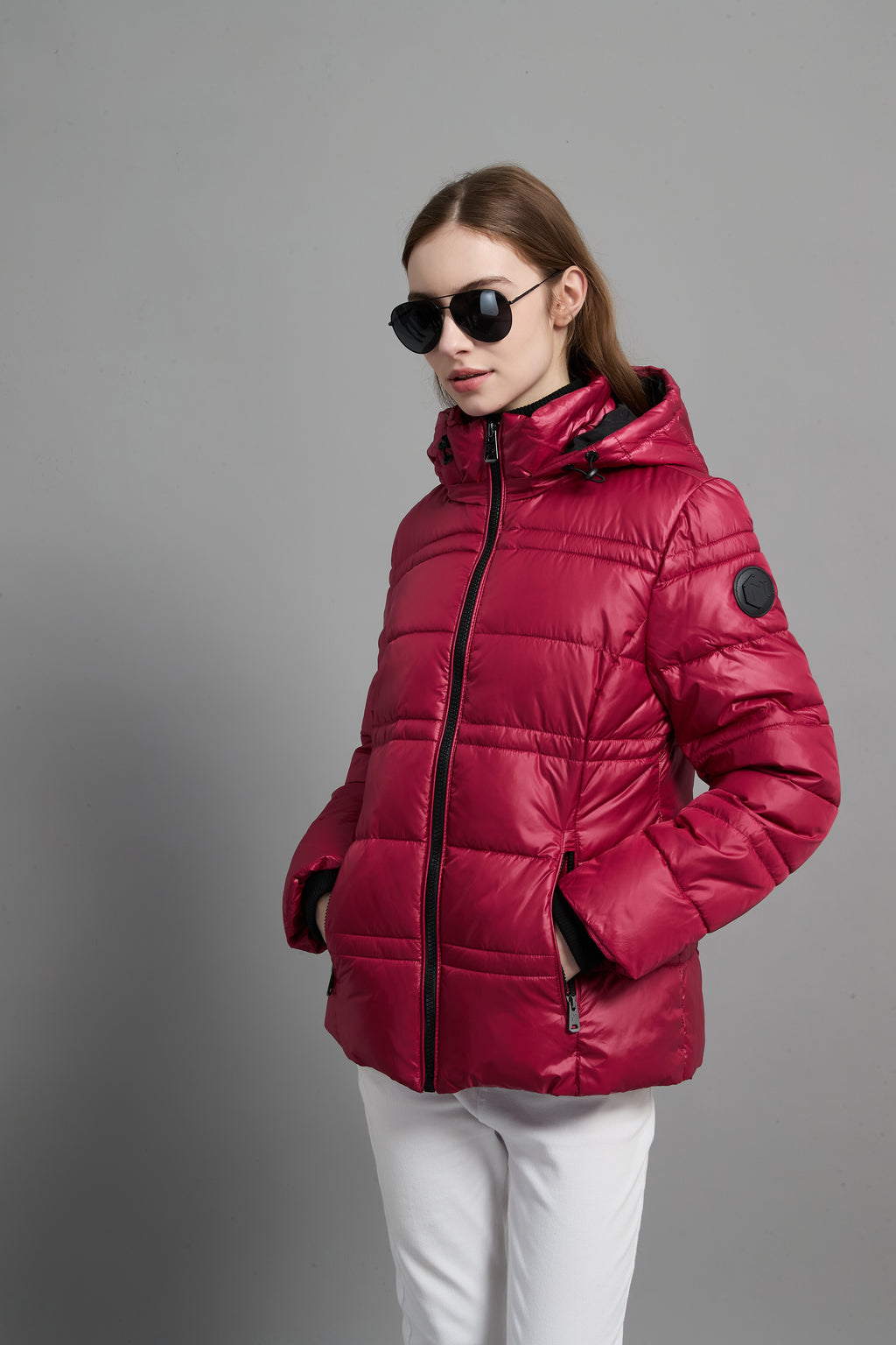 Rose Ladies Light Weight Insulated Jacket Red