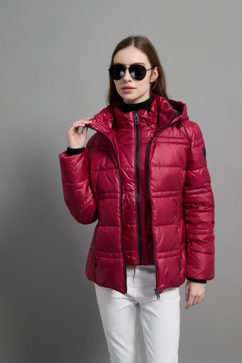 Rose Ladies Light Weight Insulated Jacket Red
