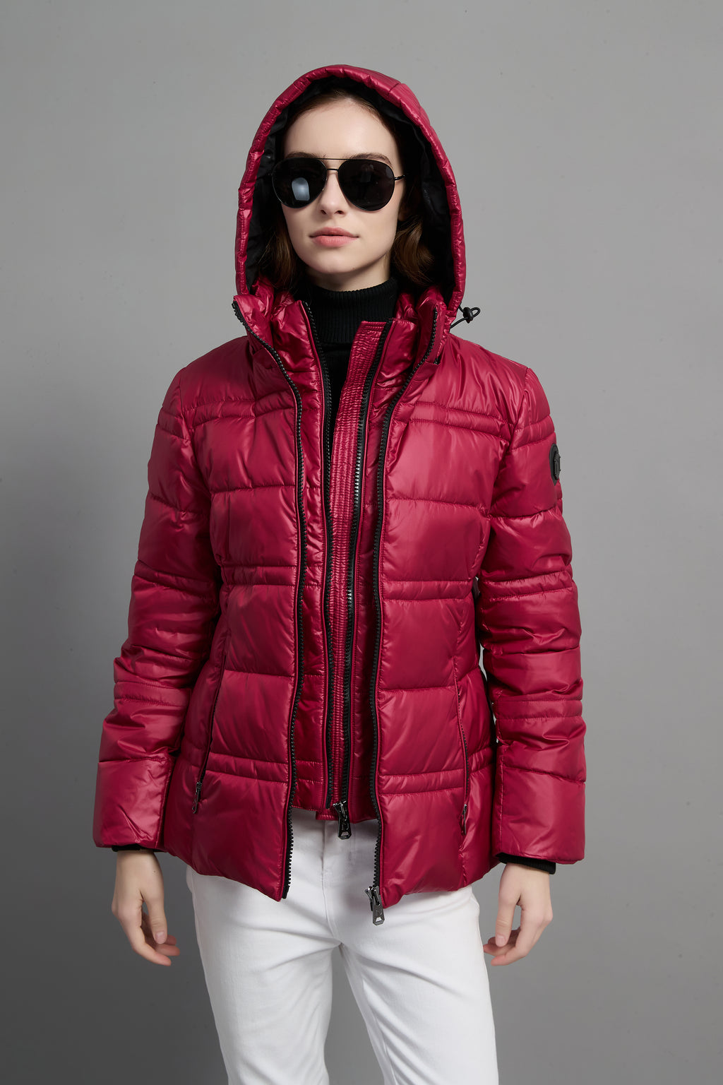 Rose Ladies Light Weight Insulated Jacket Red
