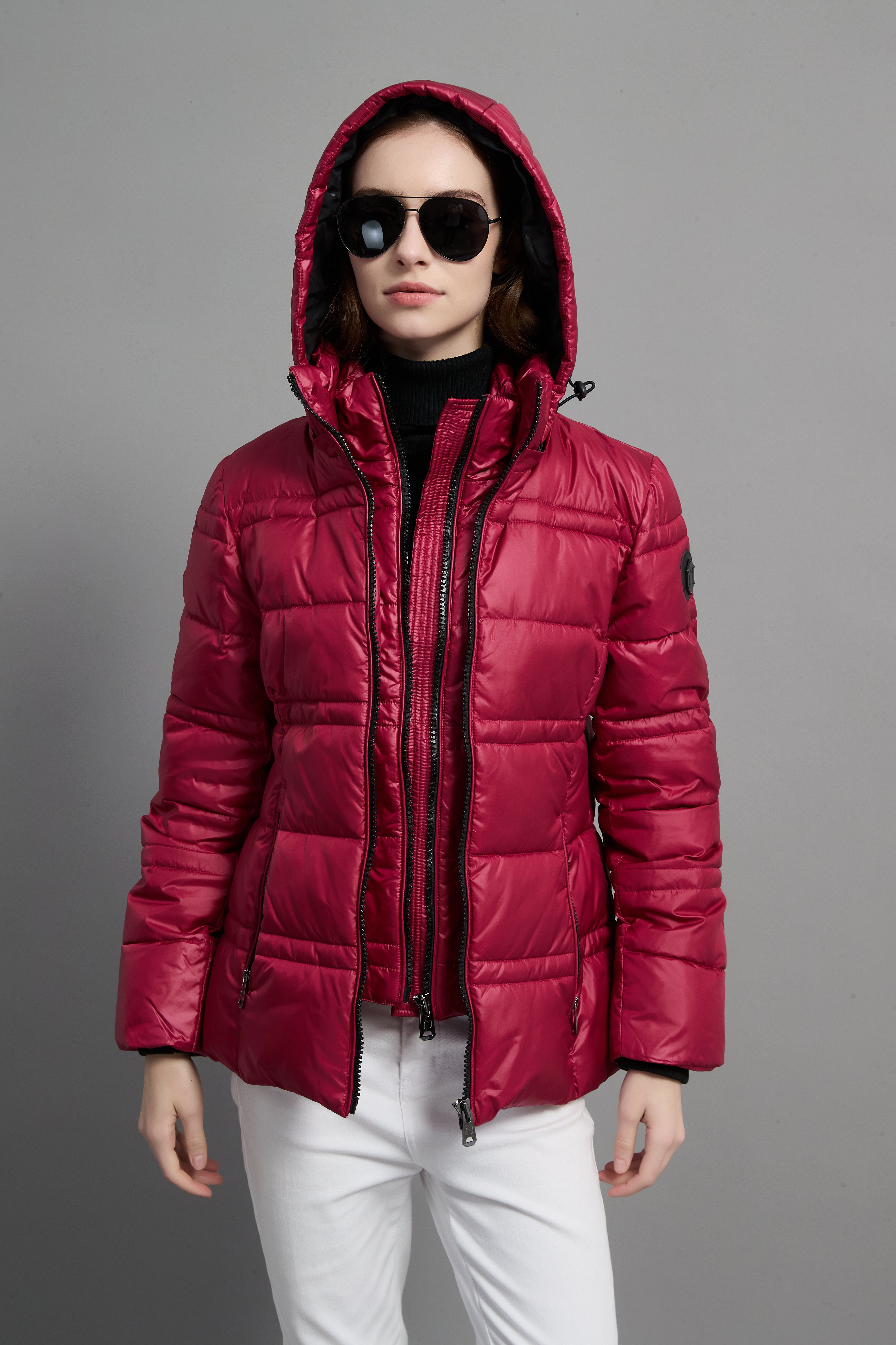 Rose Ladies Light Weight Insulated Jacket Red