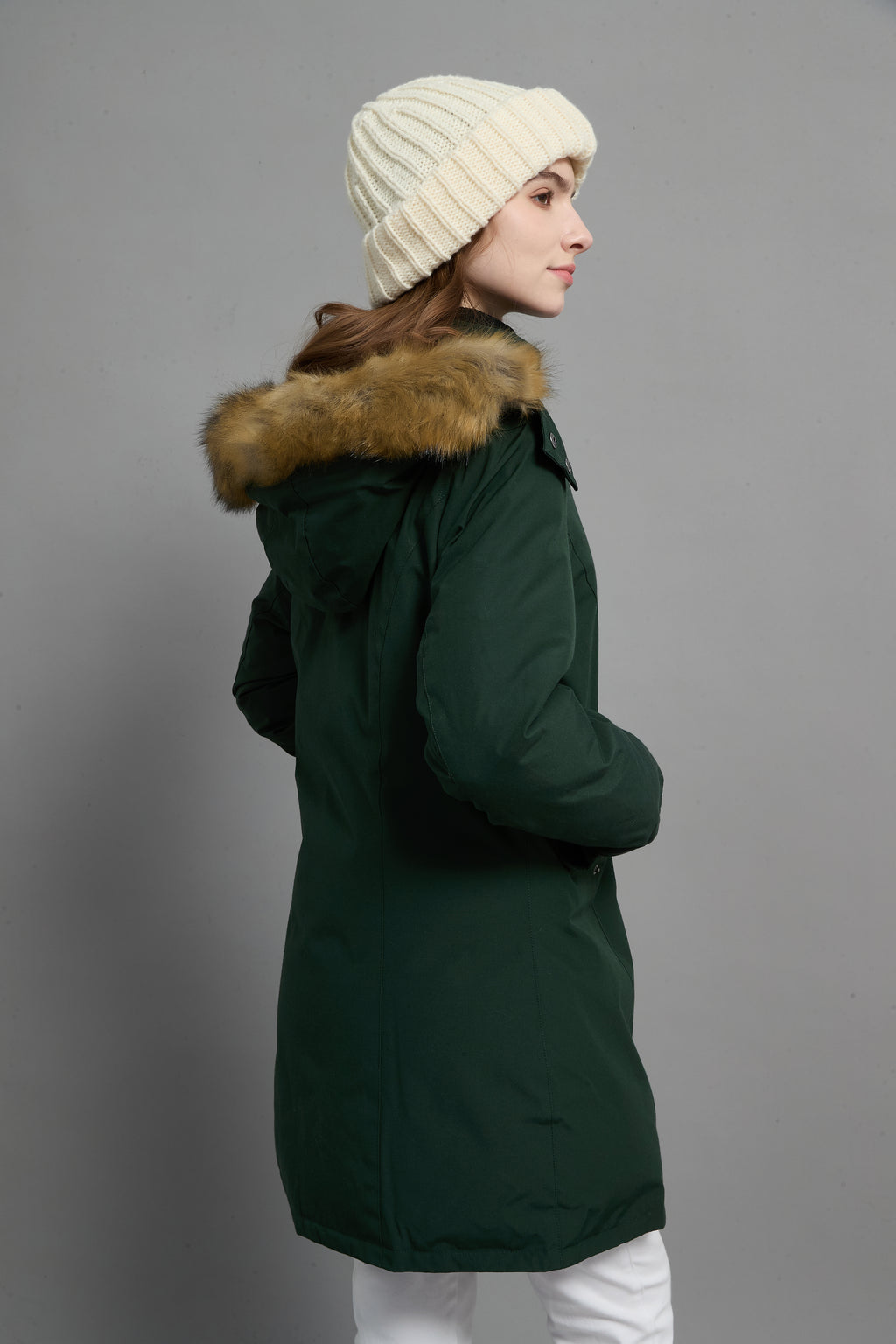 Helena Ladies Winter Down Parka Extreme Cold Protection Green