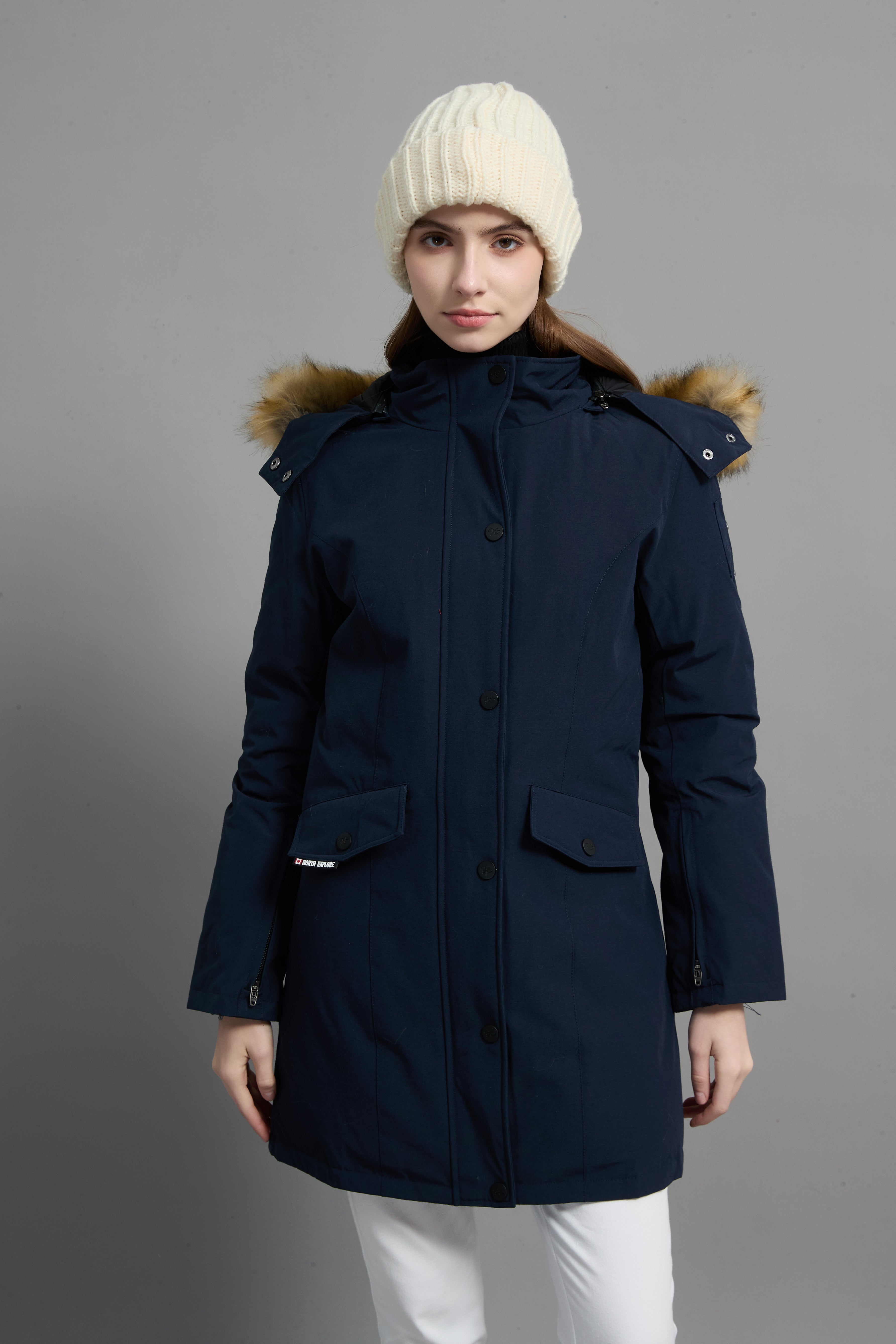 Helena Ladies Winter Down Parka Extreme Cold Protection Navy