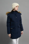 Helena Ladies Winter Down Parka Extreme Cold Protection Navy