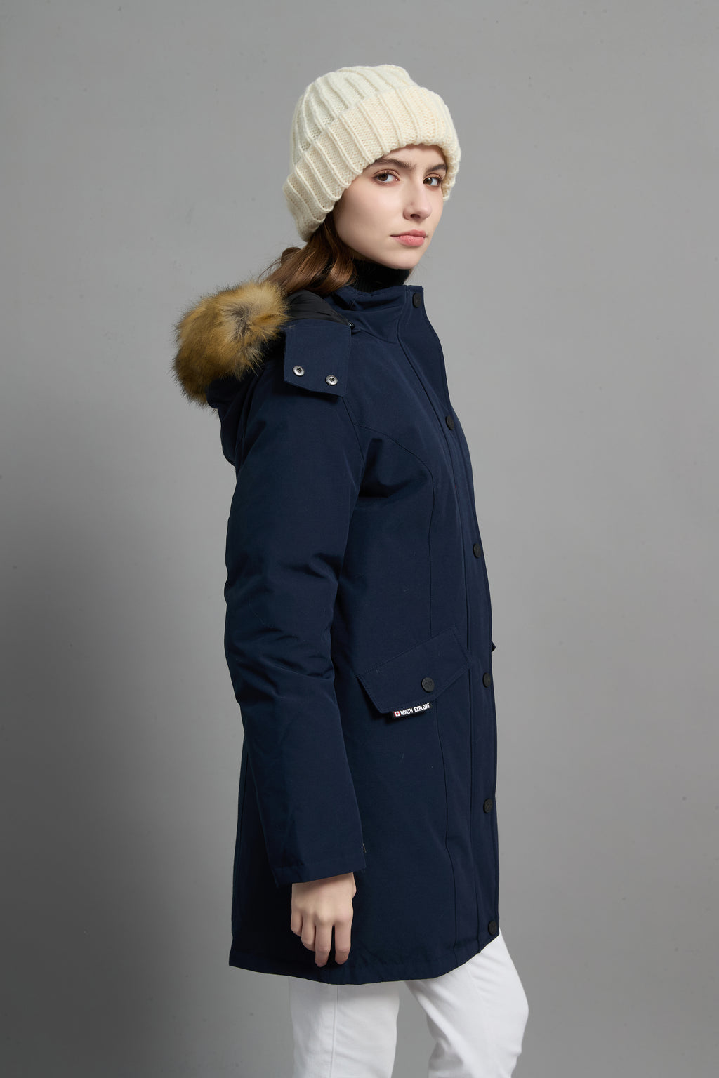 Helena Ladies Winter Down Parka Extreme Cold Protection Navy