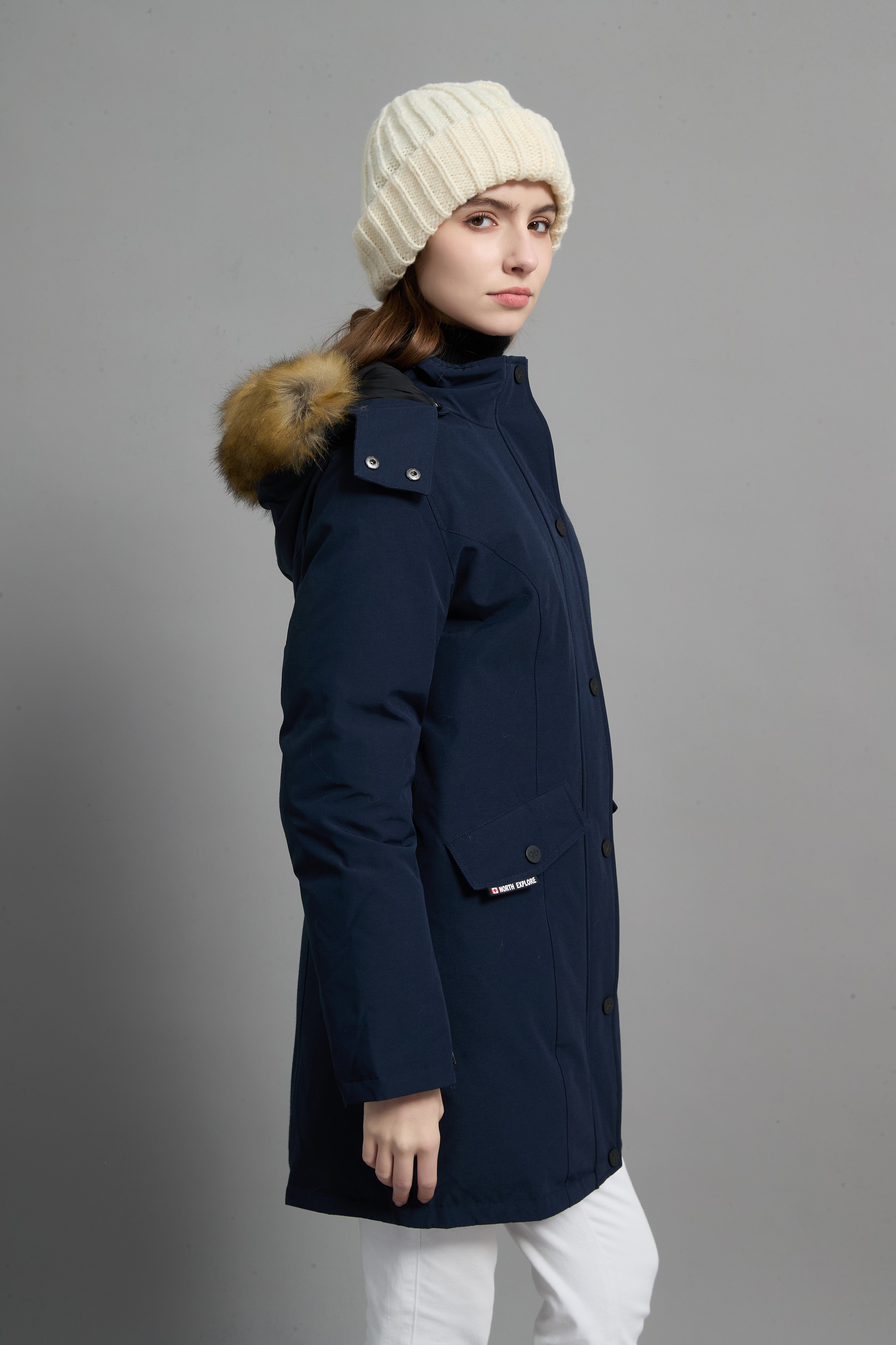 Helena Ladies Winter Down Parka Extreme Cold Protection Navy