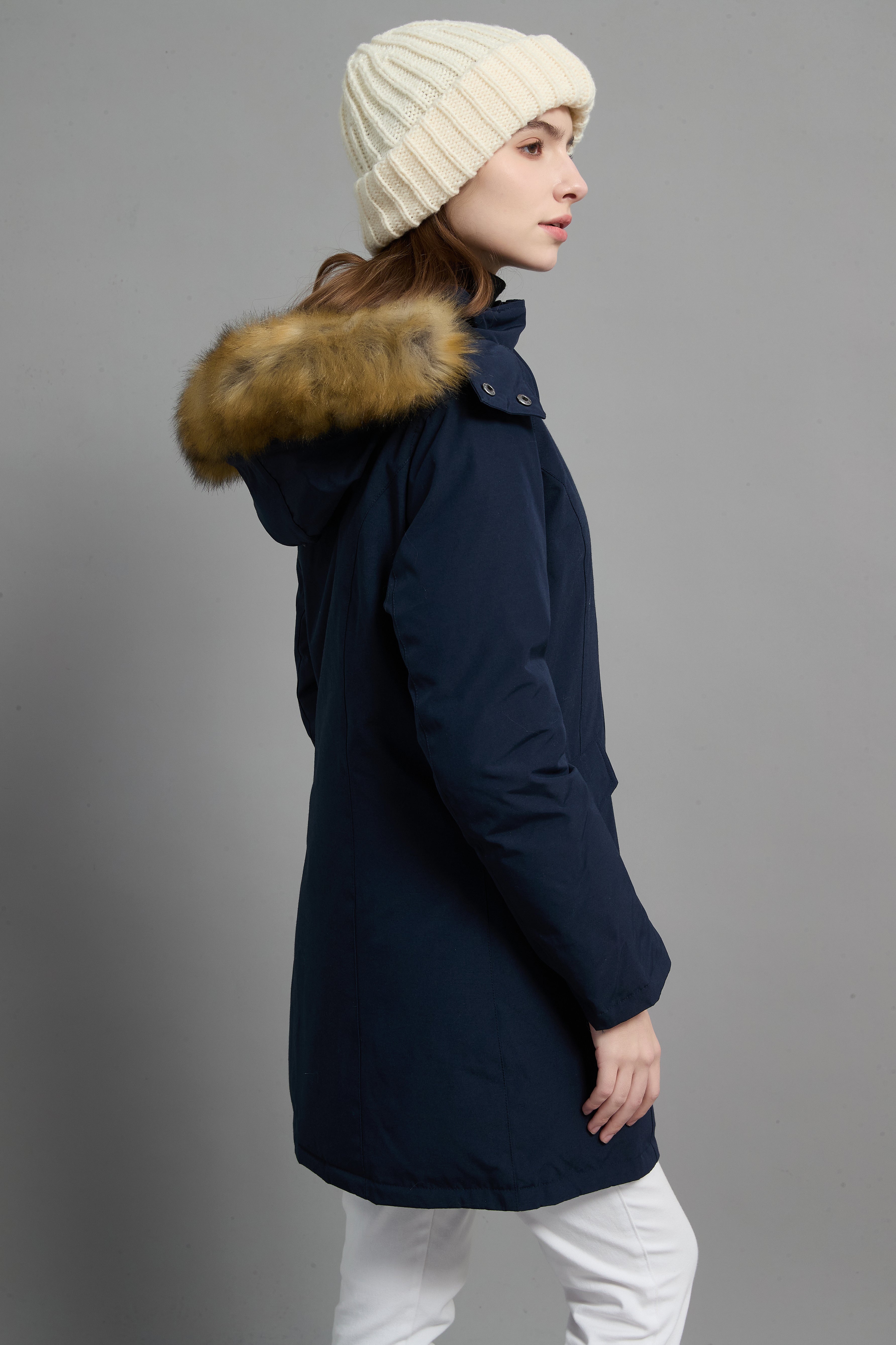 Helena Ladies Winter Down Parka Extreme Cold Protection Navy