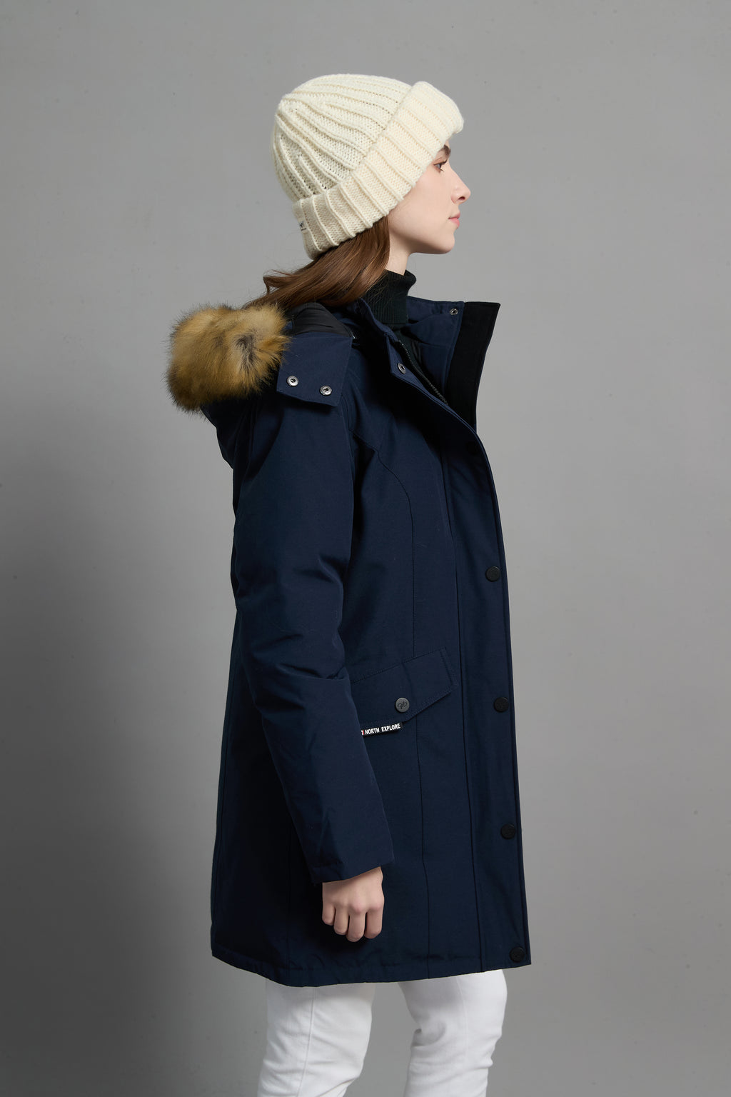 Helena Ladies Winter Down Parka Extreme Cold Protection Navy