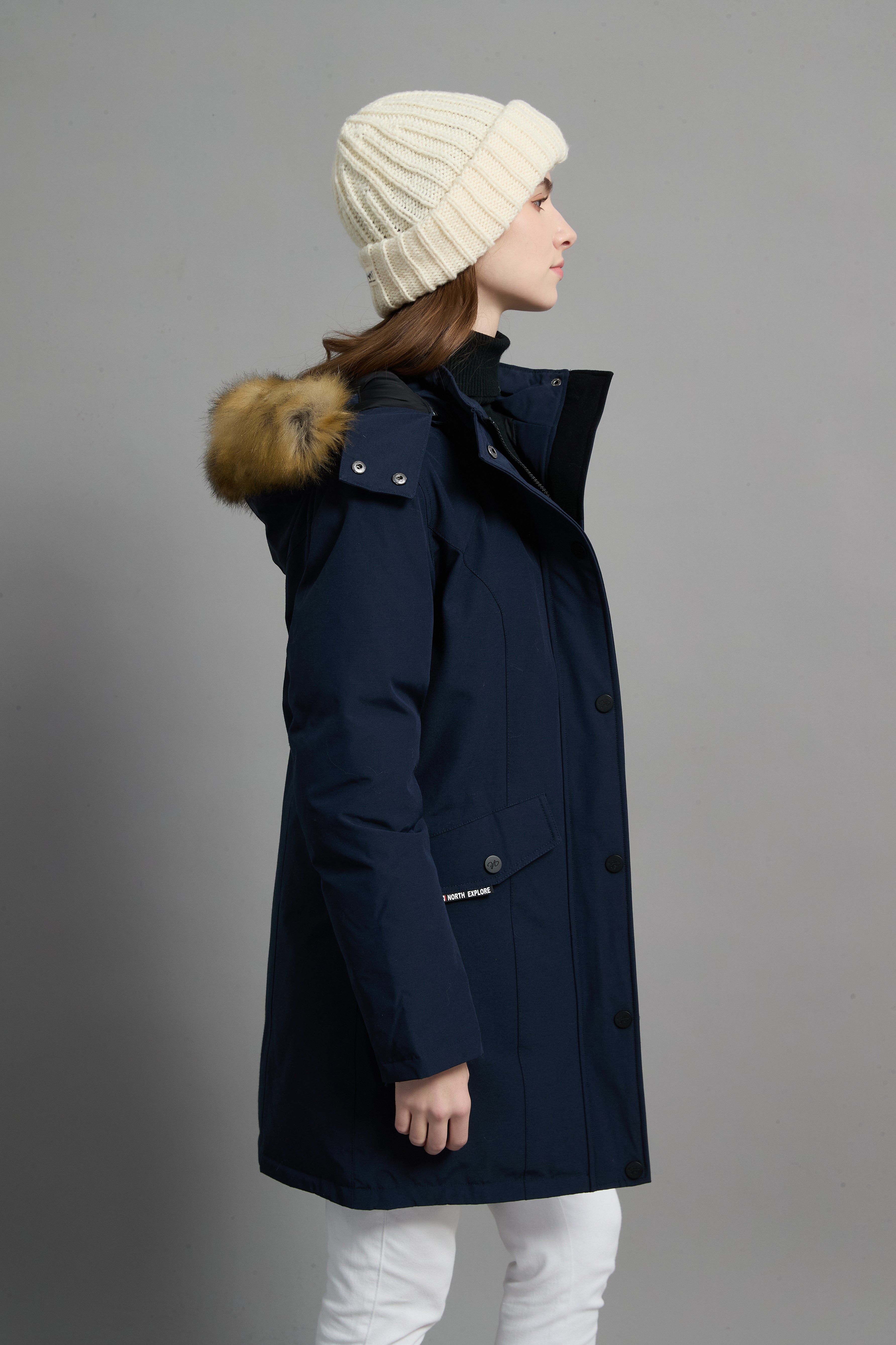Helena Ladies Winter Down Parka Extreme Cold Protection Navy